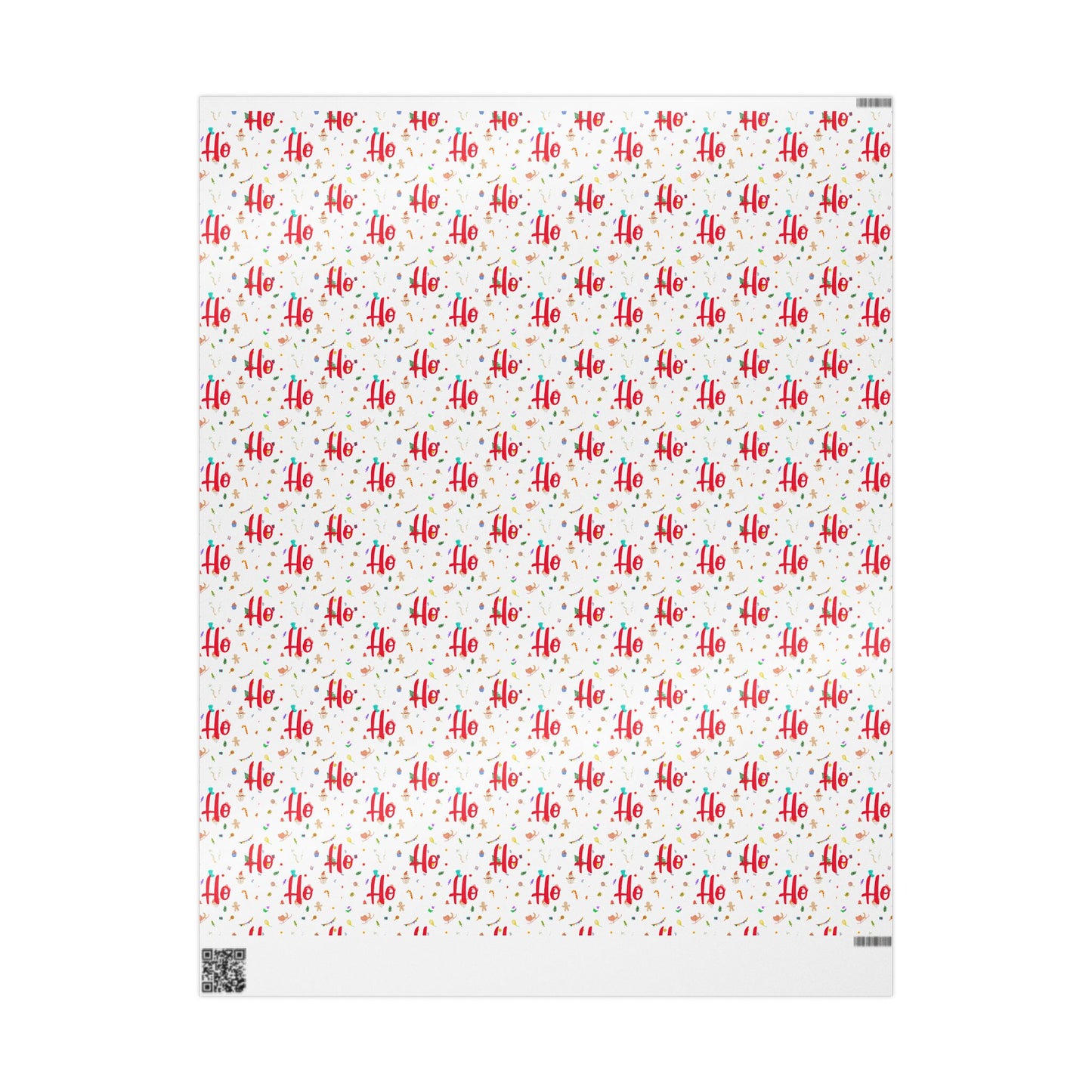Ho Ho Ho Christmas Wrapping Paper : Festive Gift Wrap with Cute Holiday Icons, Perfect for Christmas Gifts & DIY Crafting