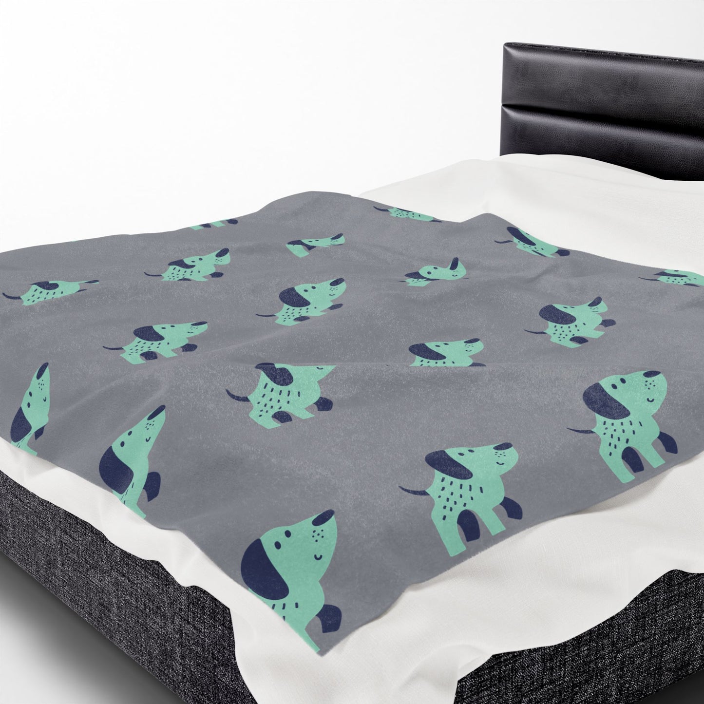 Dog Lover Throw Blanket – Cozy Plush Velveteen Blanket with Cute Puppy Pattern | 3 Sizes