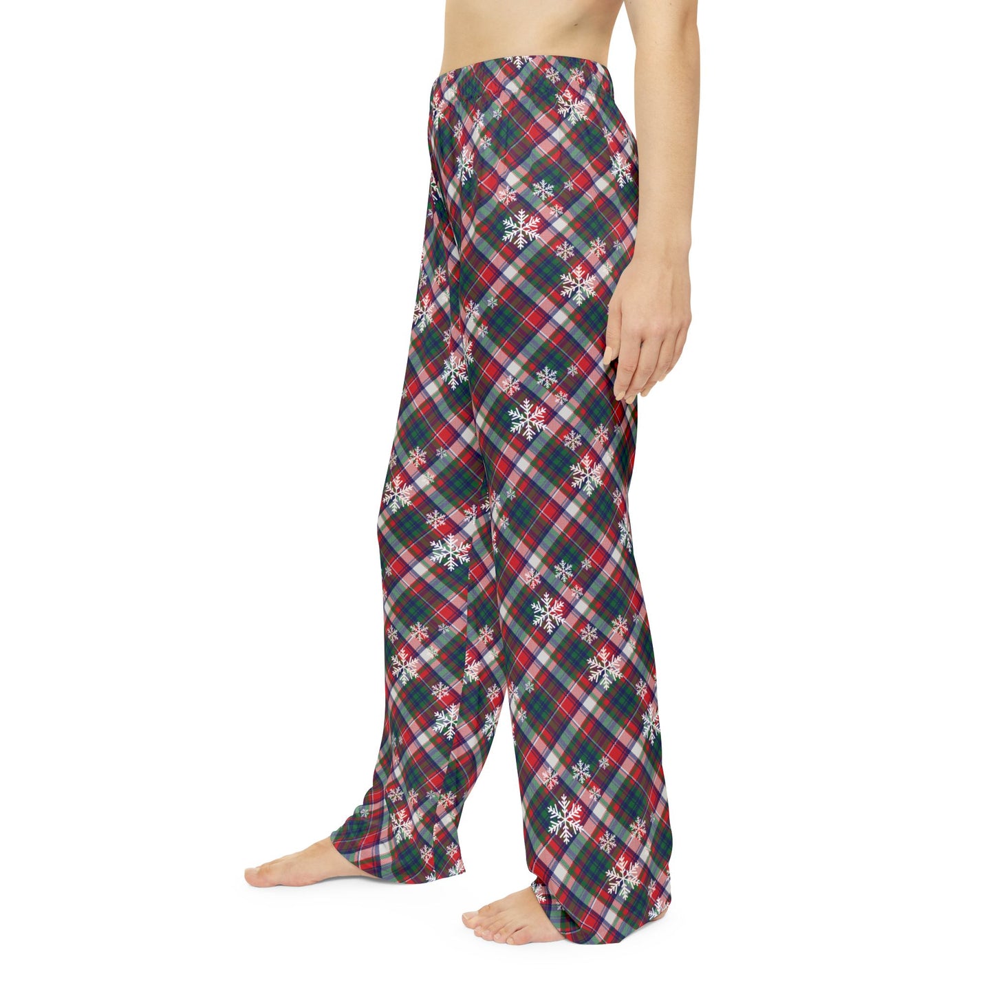 Plaid Snowflake Women's Pajama Pants - Cozy Christmas Lounge Pants - Matching Holiday Pajamas
