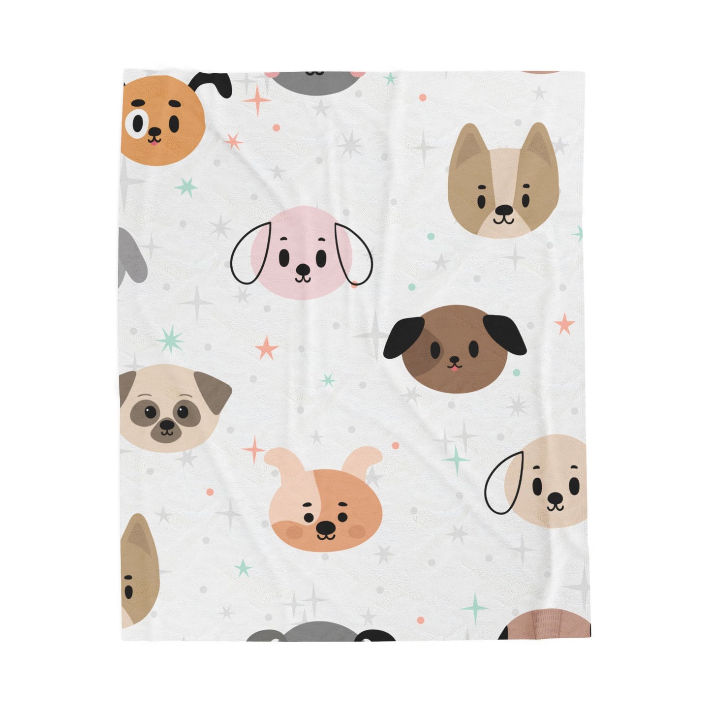 Cozy Dog Face Plush Blanket – National Dog Day Gift for Dog Lovers | Available in 3 Sizes