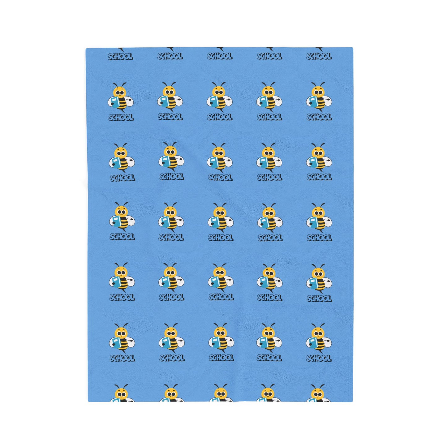 Back-to-School Bee Velveteen Blanket – Cozy Kids' Throw for Dorms, Bedrooms & Study Nooks