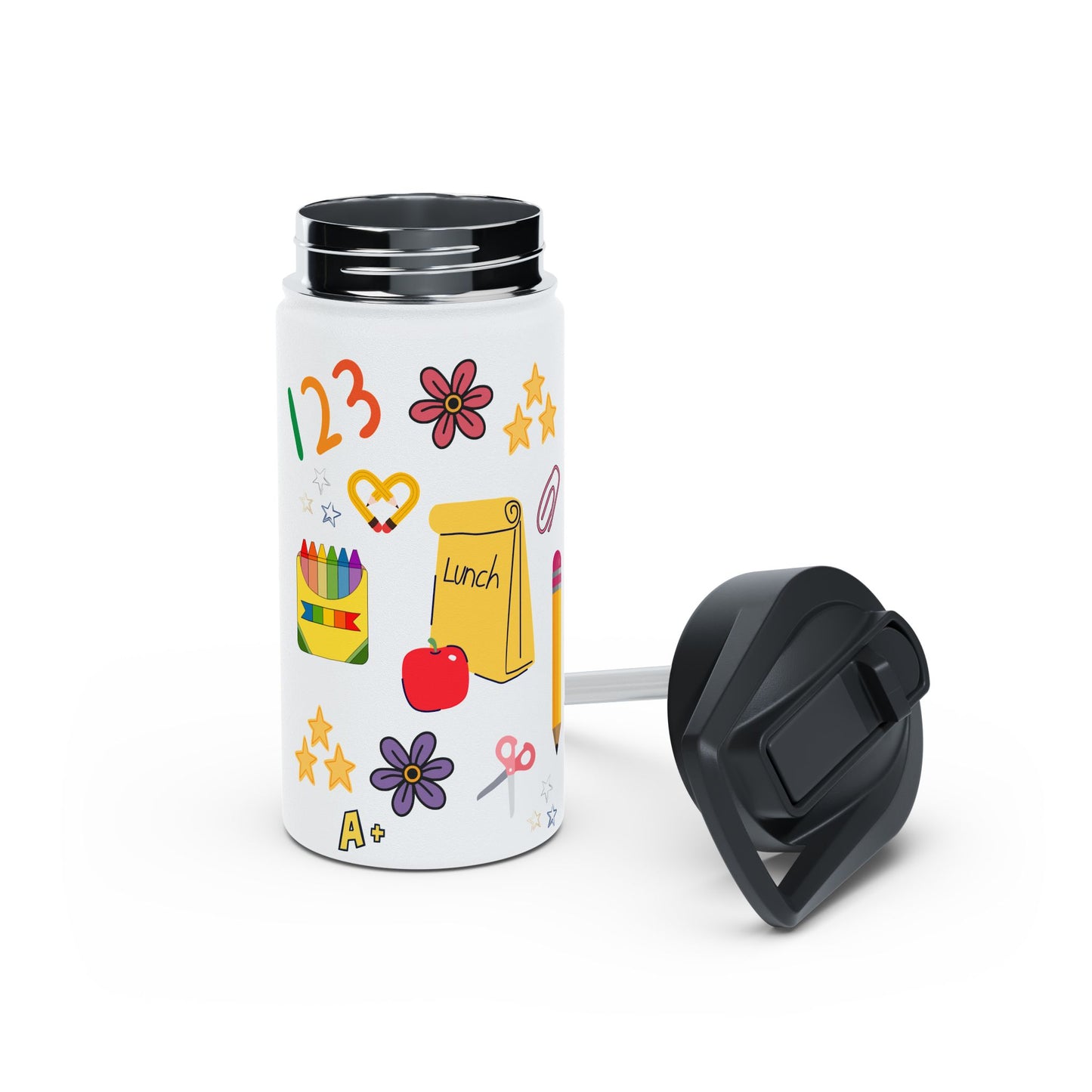 Back-to-School Stainless Steel Water Bottle | BPA-Free Insulated Kids & Teacher Gift | Keeps Drinks Hot & Cold | 12oz 18oz 32oz