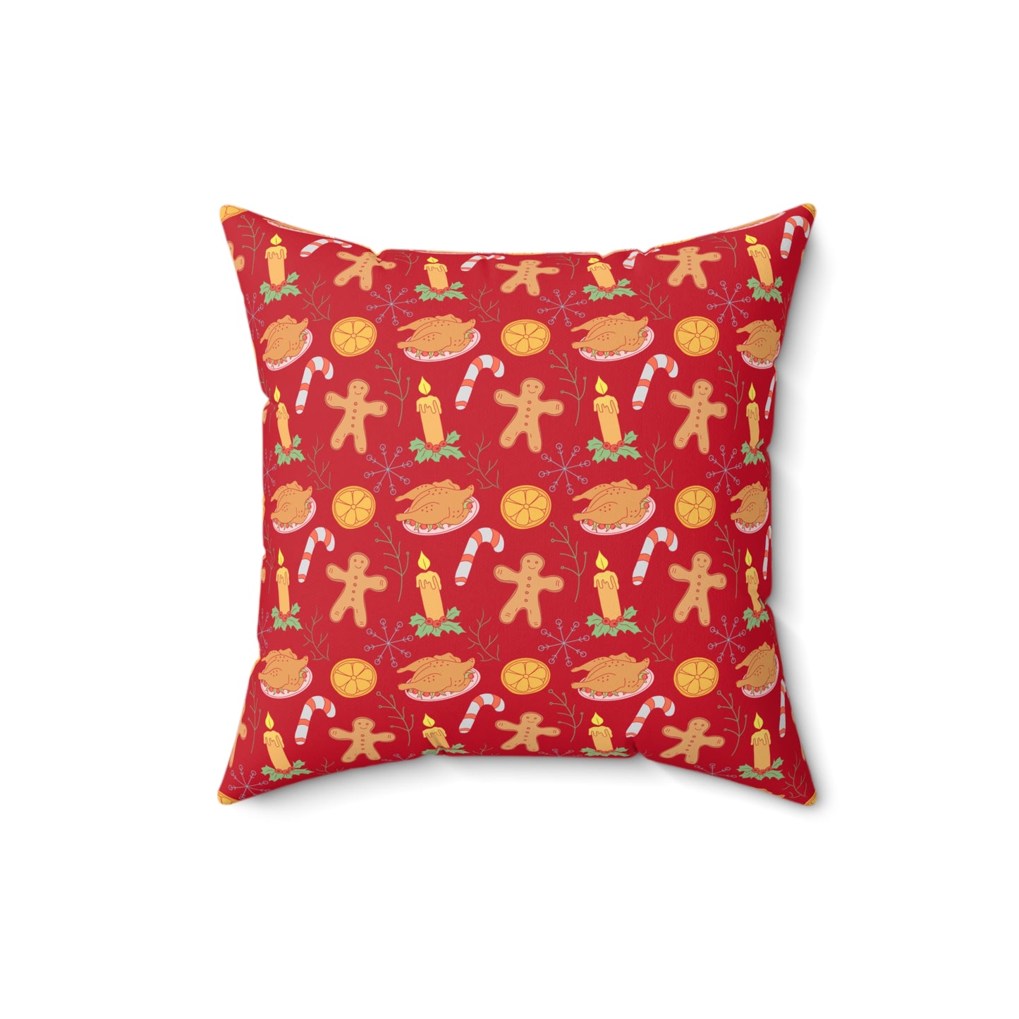 Traditional Red Christmas Throw Pillow | Classic Holiday Home Decor