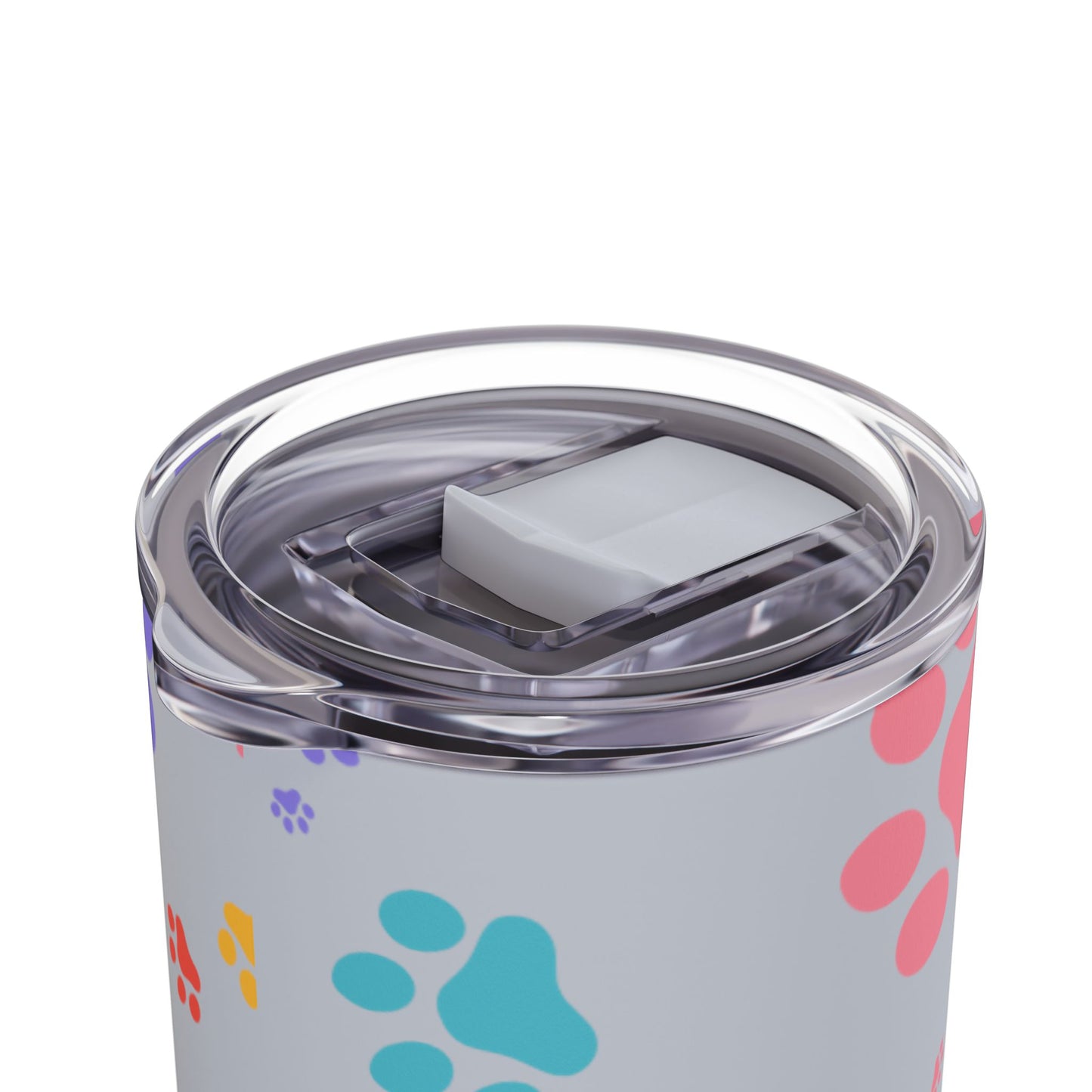 Dog Paw Print 20oz Skinny Tumbler – Colorful Dog Mom Travel Cup, Hot & Cold Drink Tumbler with Straw