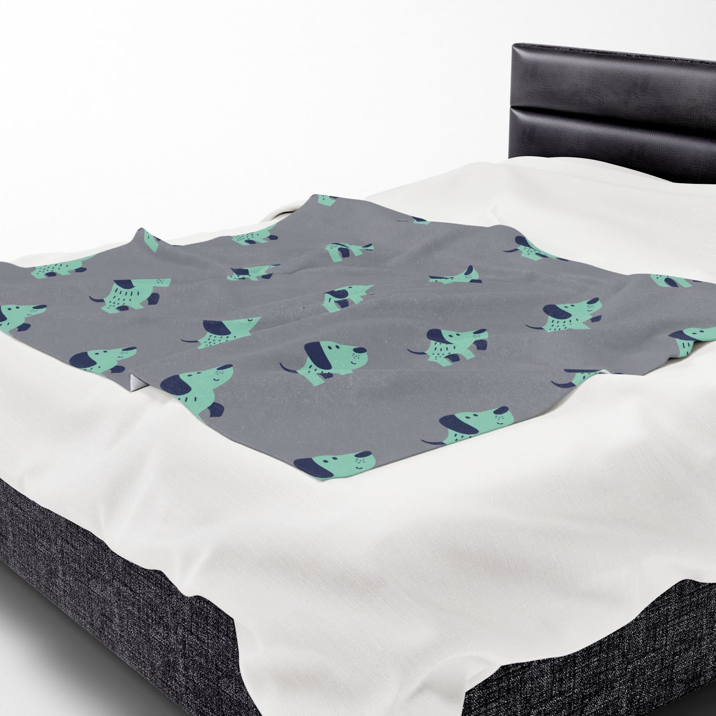 Dog Lover Throw Blanket – Cozy Plush Velveteen Blanket with Cute Puppy Pattern | 3 Sizes