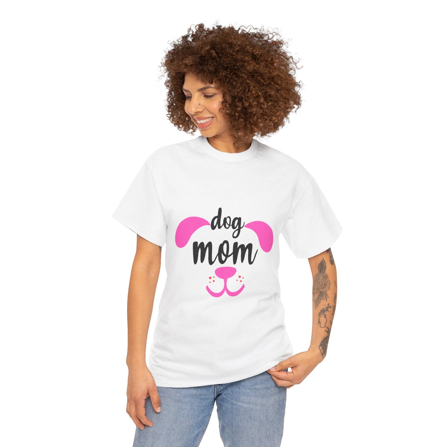 Dog Mom T-Shirt – Cute Pink Pet Lover Graphic Tee | National Dog Day Shirt