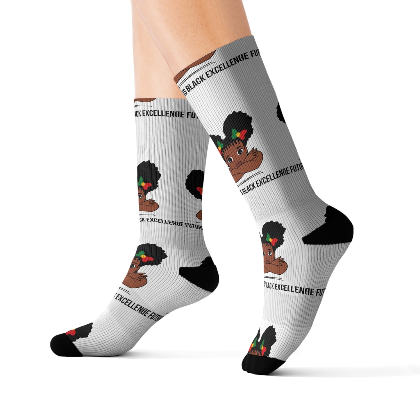 Black Excellence Crew Socks - Empowerment Unisex Socks | Cultural Pride & Black History Month Gift
