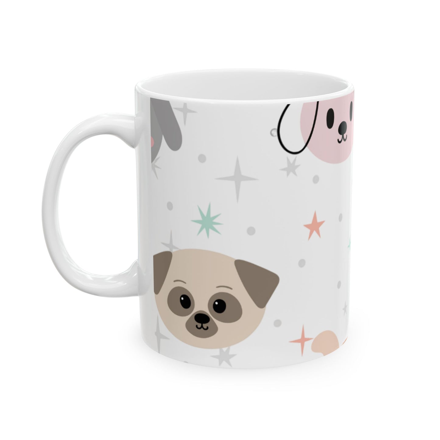 Cute Dog Face Ceramic Mug – National Dog Day Coffee Cup in 11oz & 15oz