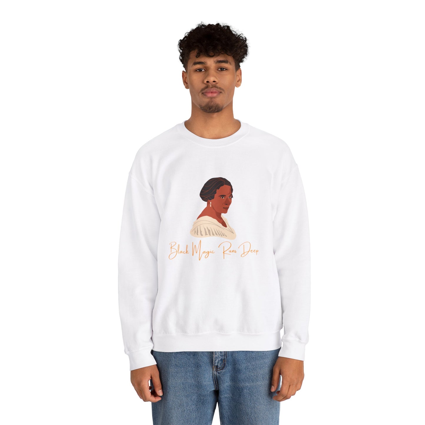 Black Magic Runs Deep Crewneck Sweatshirt | Unisex Heavy Blend | Empowerment Apparel