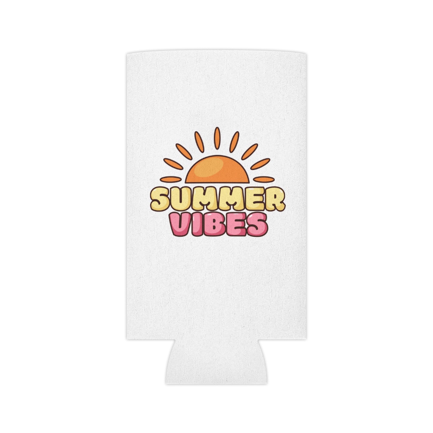Chill Vibes Retro Sun Koozie - Personalized Can Cooler for Summer, Beach, and Outdoor Parties | Drink Insulator to Keep Beverages Cold