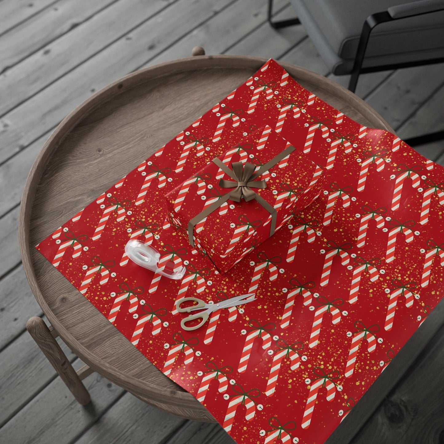 Candy Cane Christmas Wrapping Paper : Festive Holiday Gift Wrap with Red and White Candy Canes, Perfect for Holiday Gifts