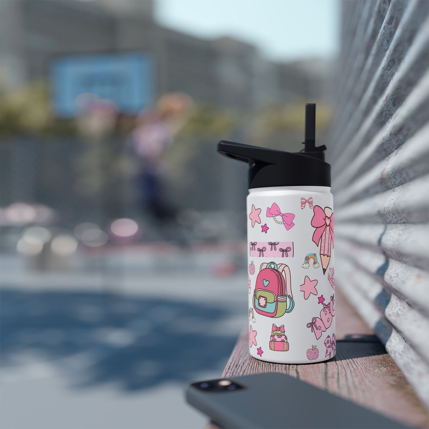Kawaii Back-to-School Stainless Steel Water Bottle – Keeps Drinks Hot 12hrs, Cold 24hrs