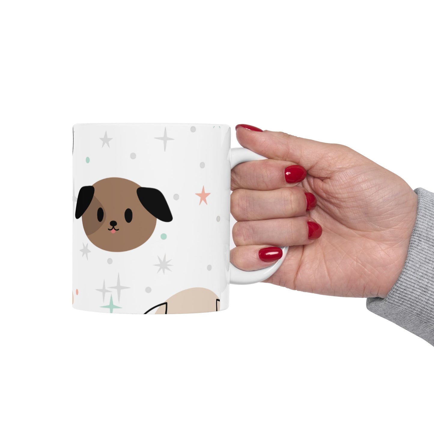 Cute Dog Face Ceramic Mug – National Dog Day Coffee Cup in 11oz & 15oz