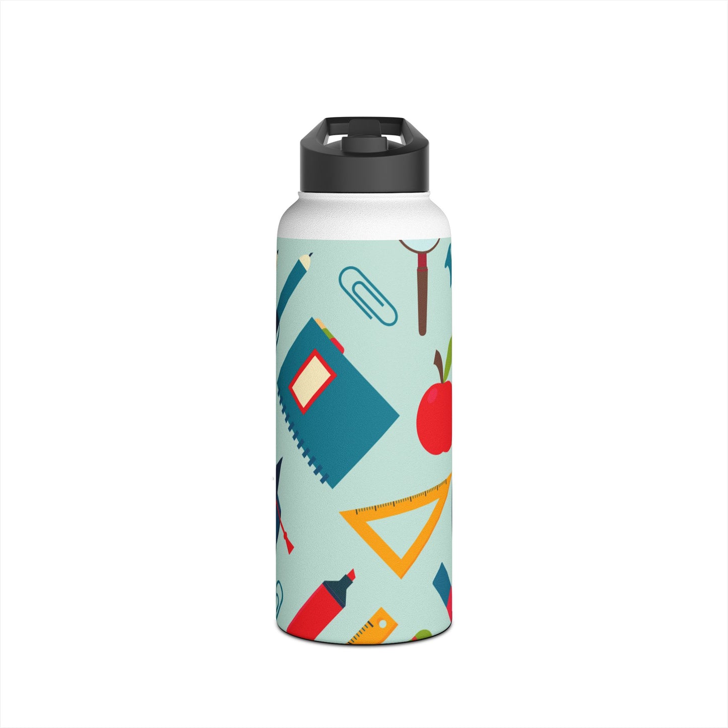 Back-to-School Stainless Steel Water Bottle – Double Wall, Leak-Proof, Fun Academic Design – 3 Sizes