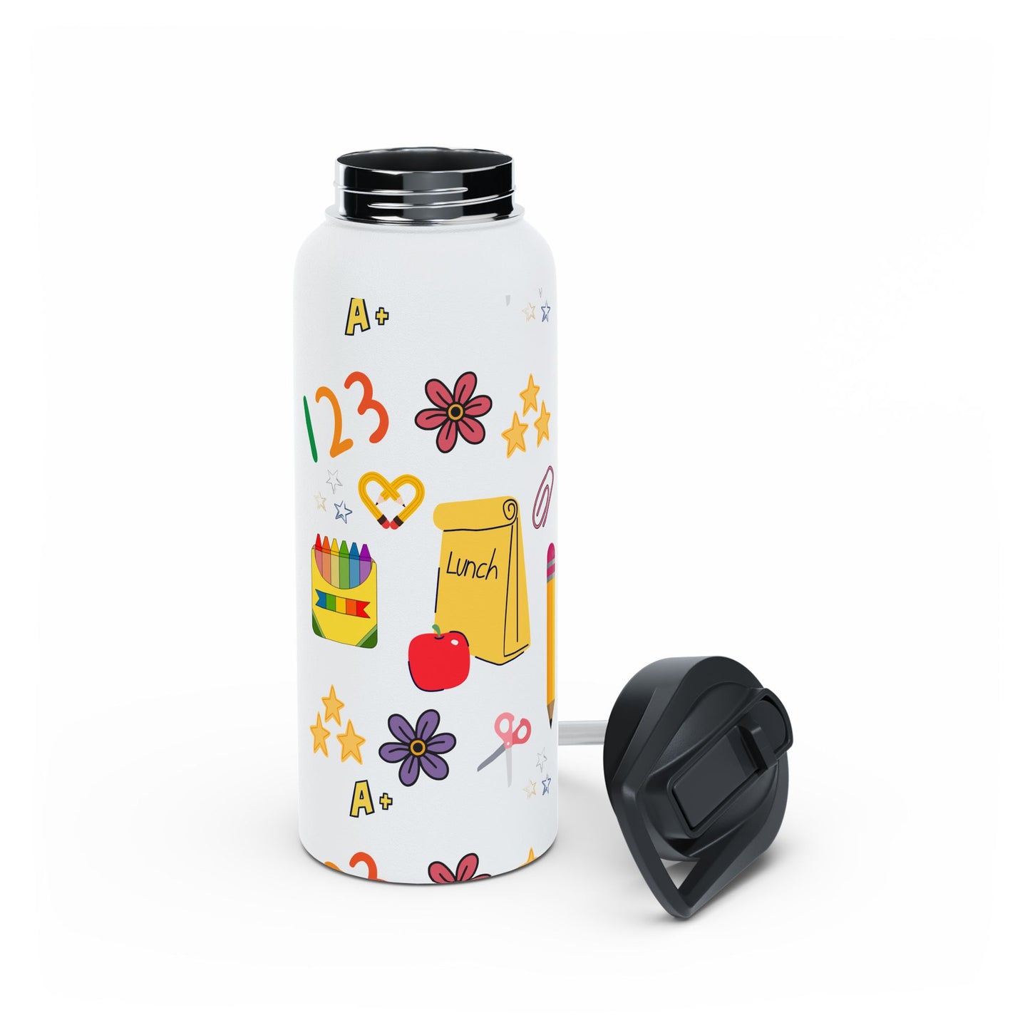 Back-to-School Stainless Steel Water Bottle | BPA-Free Insulated Kids & Teacher Gift | Keeps Drinks Hot & Cold | 12oz 18oz 32oz