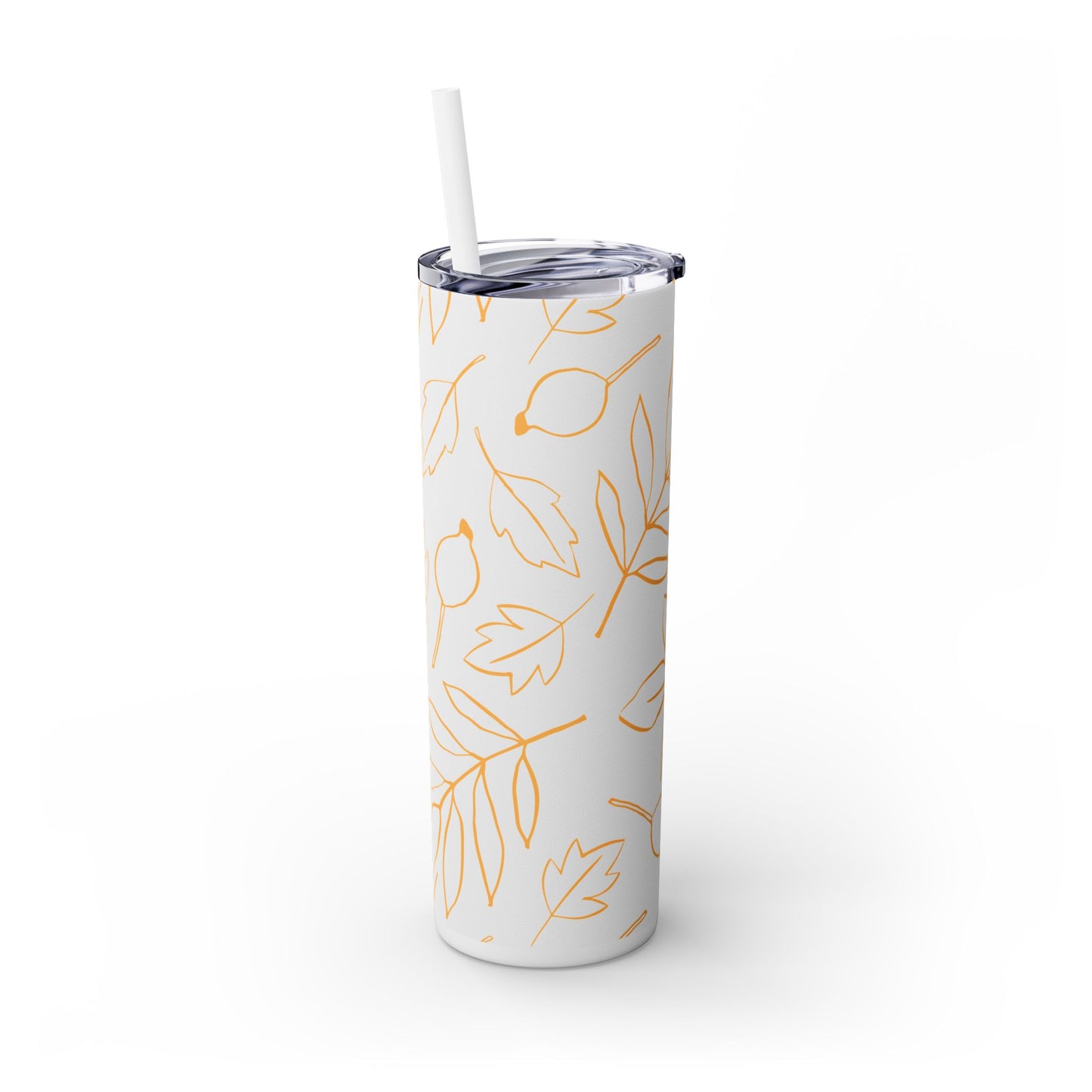 Fall Leaves Skinny Tumbler | 20oz Insulated Travel Mug |Drinks Hot for 12h & Cold for 24h | Eco-Friendly Drinkware for Autumn Lovers