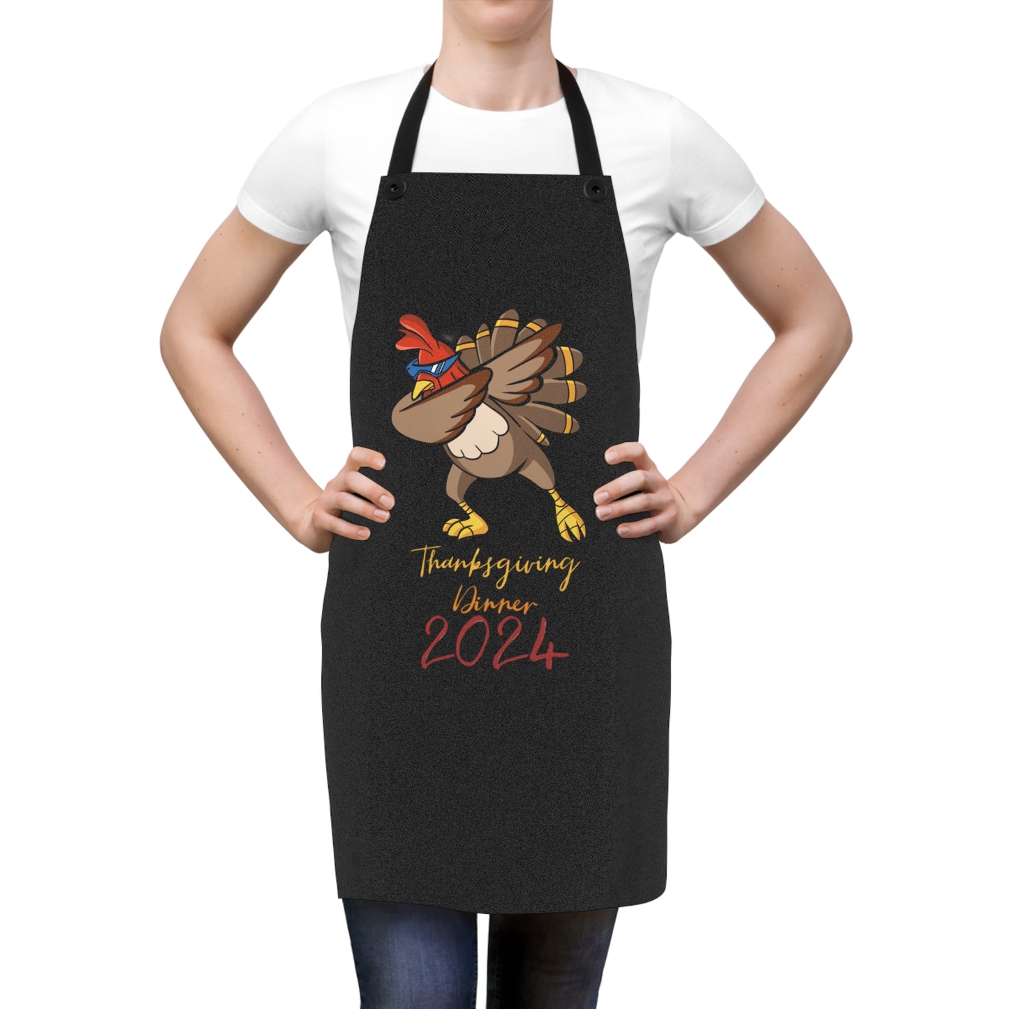 Dabbin' Turkey Thanksgiving Apron | Funny 2024 Holiday Cooking Gear for Men | Perfect Gift for Family & Friends