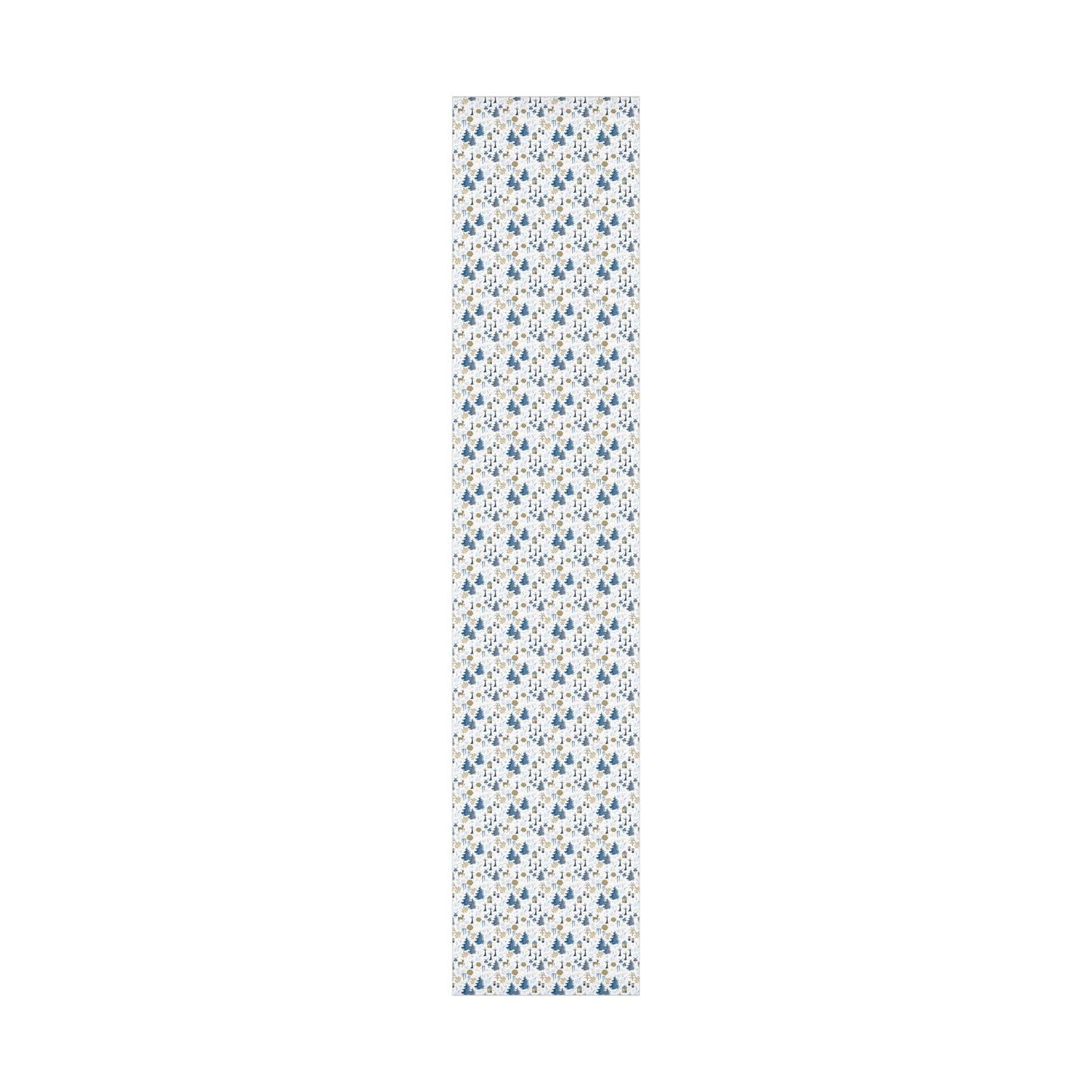 Winter Forest Scene Wrapping Paper: White & Blue - Sustainable Holiday Gift Wrap Satin and Matte Finishes
