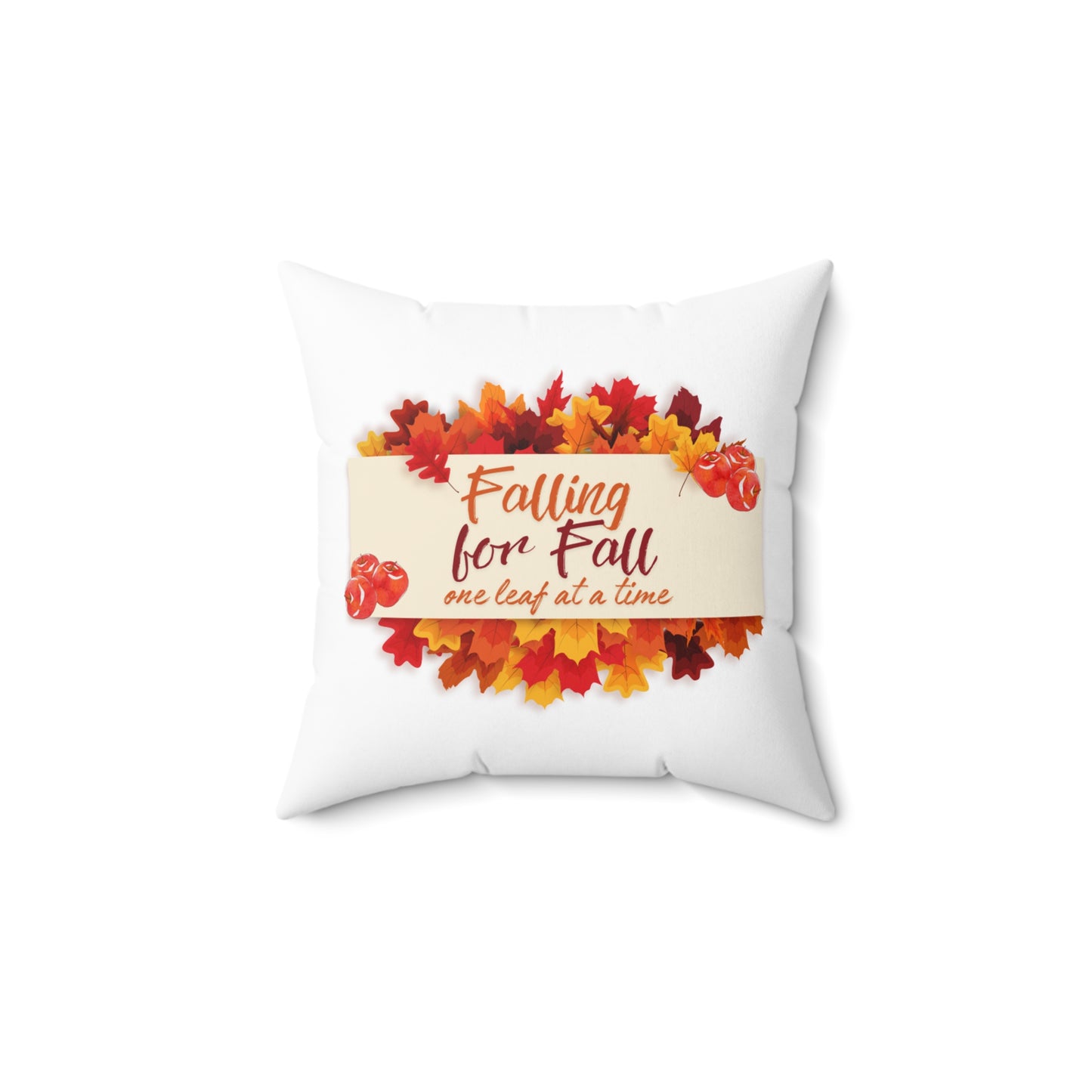 Falling for Fall Throw Pillow - Cozy Autumn Decor with Leaf Design & Inspirational Quote