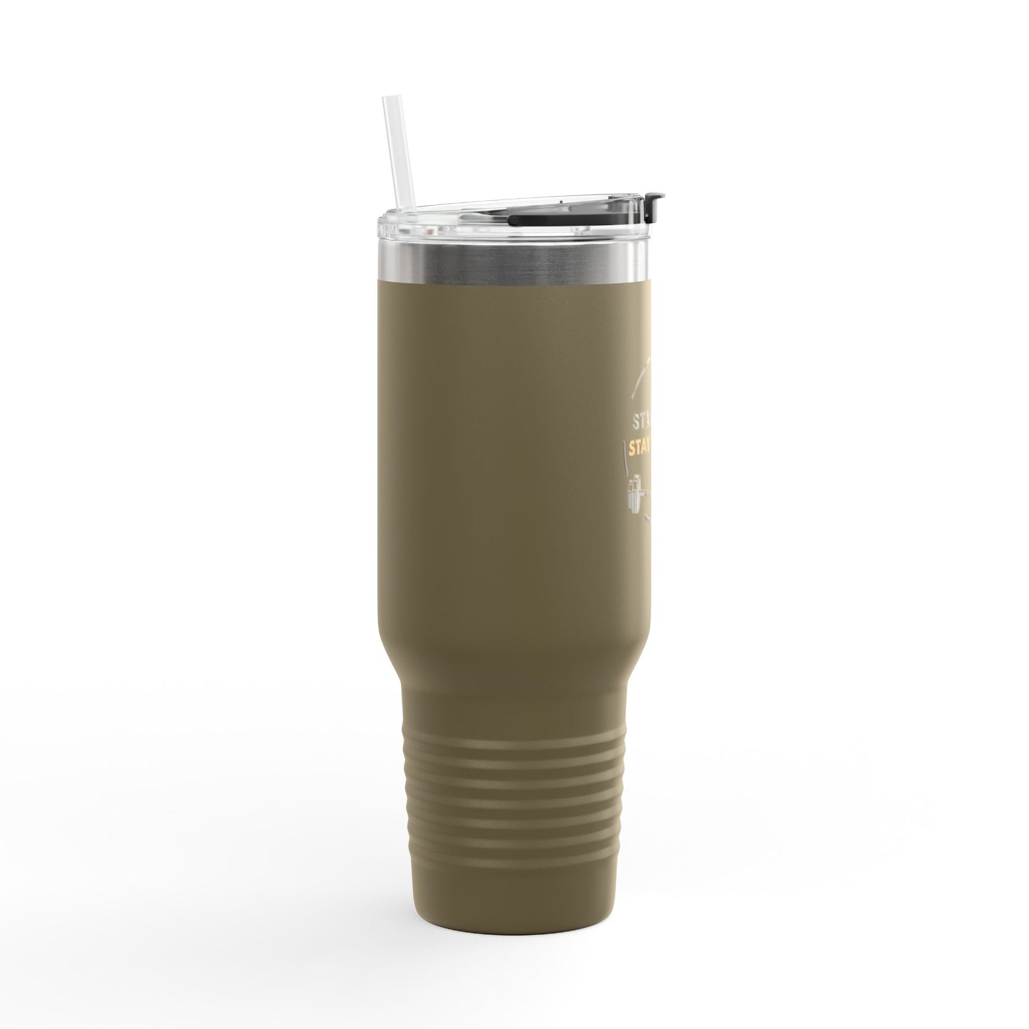 Stay Fresh Stay Focused 40oz Insulated Travel Mug Motivational Stainless-Steel Tumbler for New Years Resolutions Fitness and Hydration Goals
