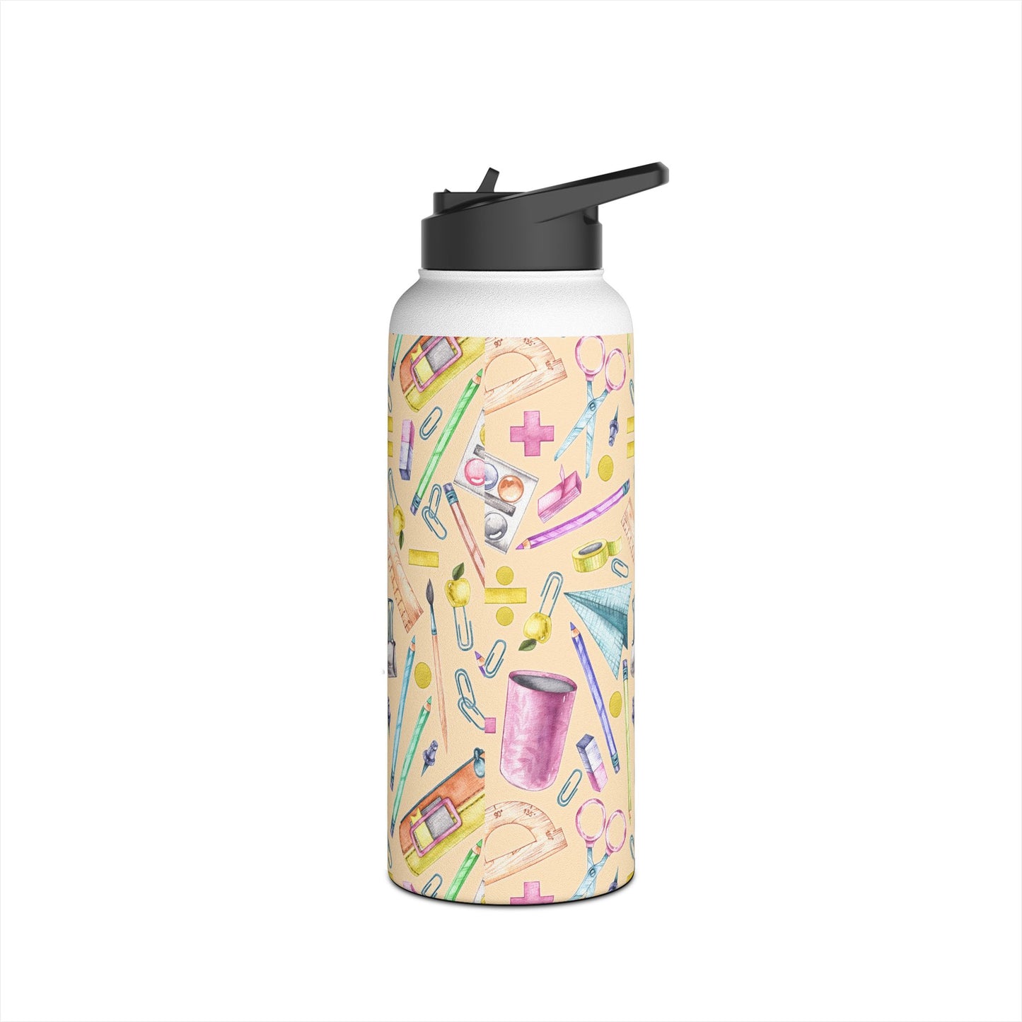 Back-to-School Stainless Steel Water Bottle – Cute School Supplies Design, BPA-Free, Leakproof, Hot & Cold