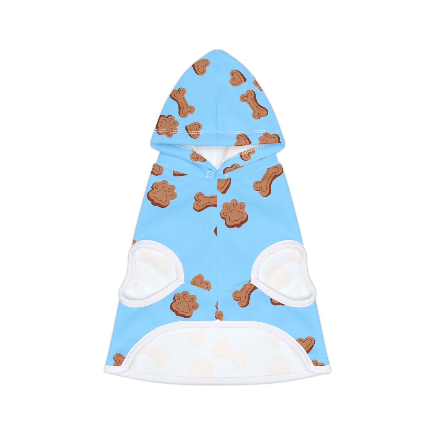 Dog Mom Must-Have: Cute Blue Pet Hoodie with Paw & Bone Pattern