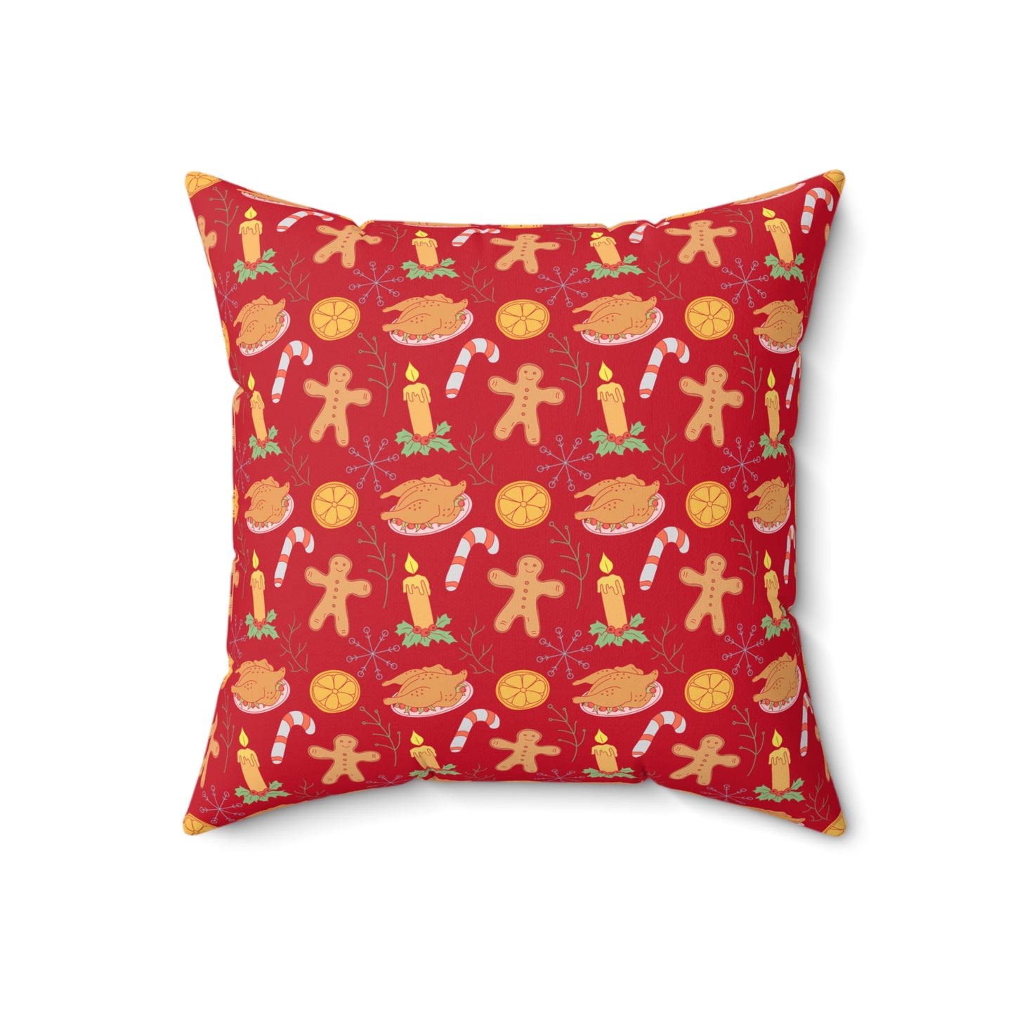 Traditional Red Christmas Throw Pillow | Classic Holiday Home Decor
