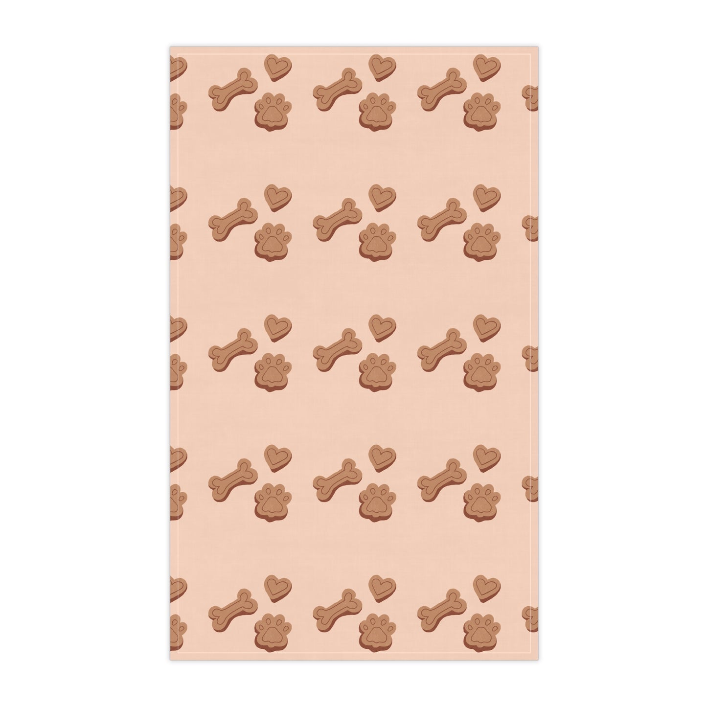 Dog Treat Pattern Tea Towel | Cute Dog Kitchen Towel in Cotton or Polyester – National Dog Day Decor