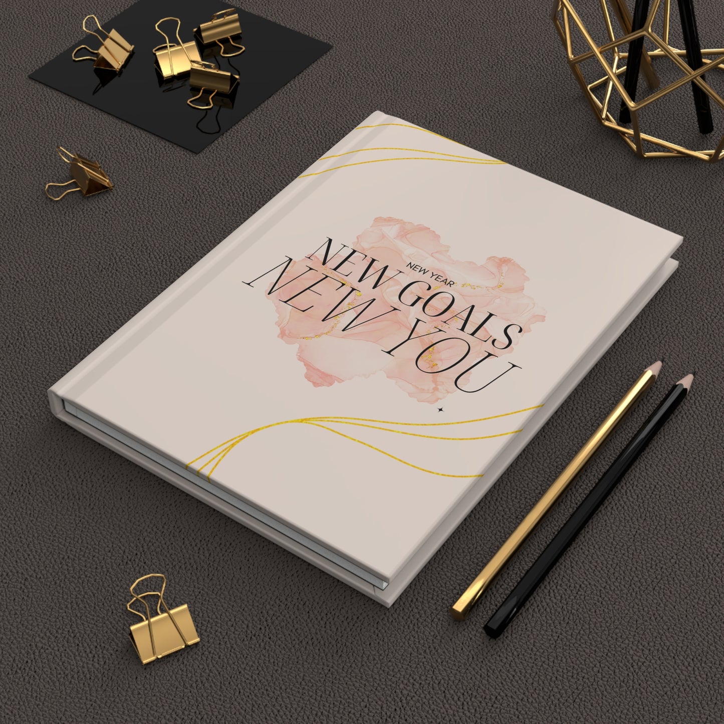 New Goals New You Journal Matte Hardcover 150 Lined Pages Stylish 2025 Planner for Goal Setting and Motivation