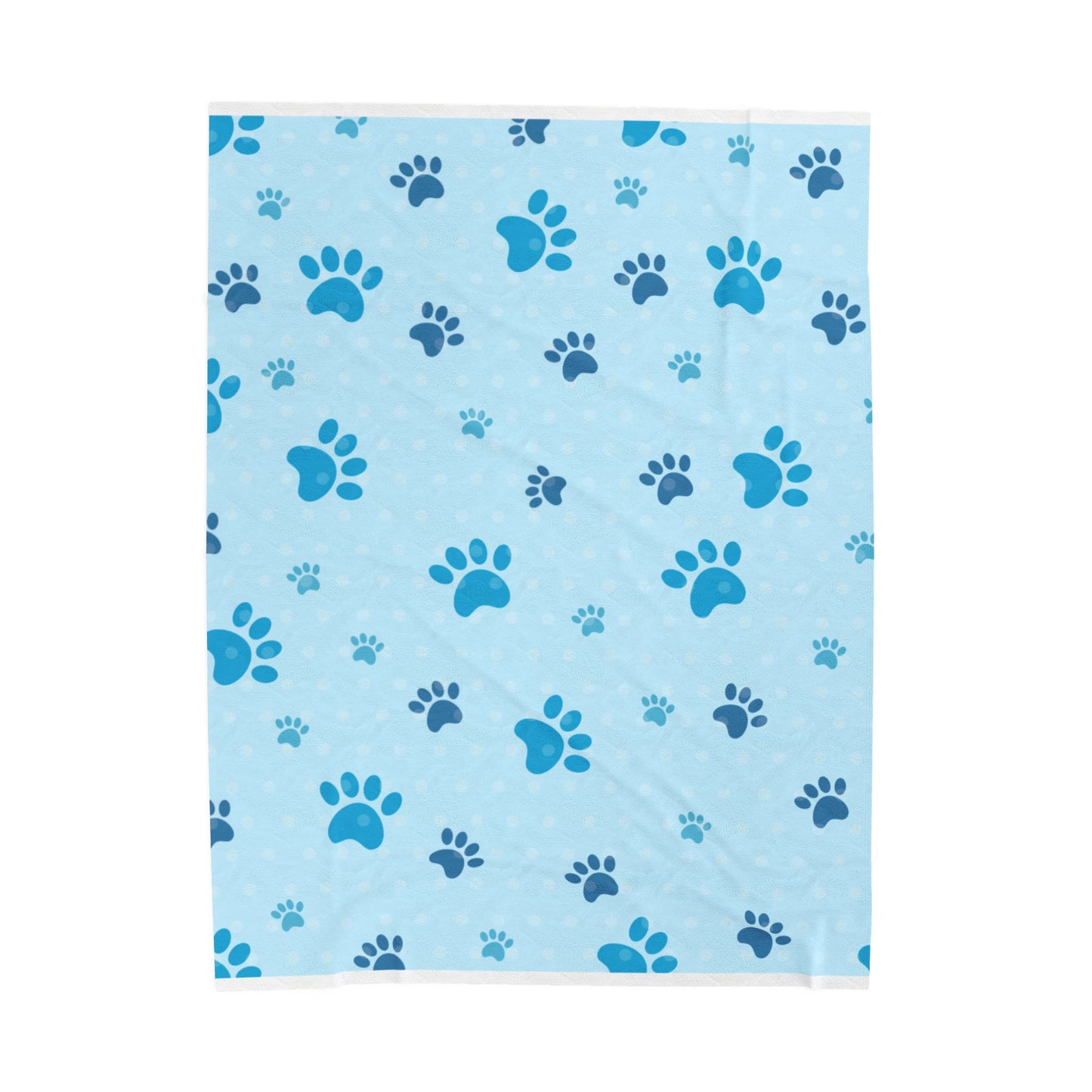 Paw Print Dog Blanket – Plush Velveteen Throw in 3 Sizes | Cozy Gift for Dog Moms & Pet Lovers