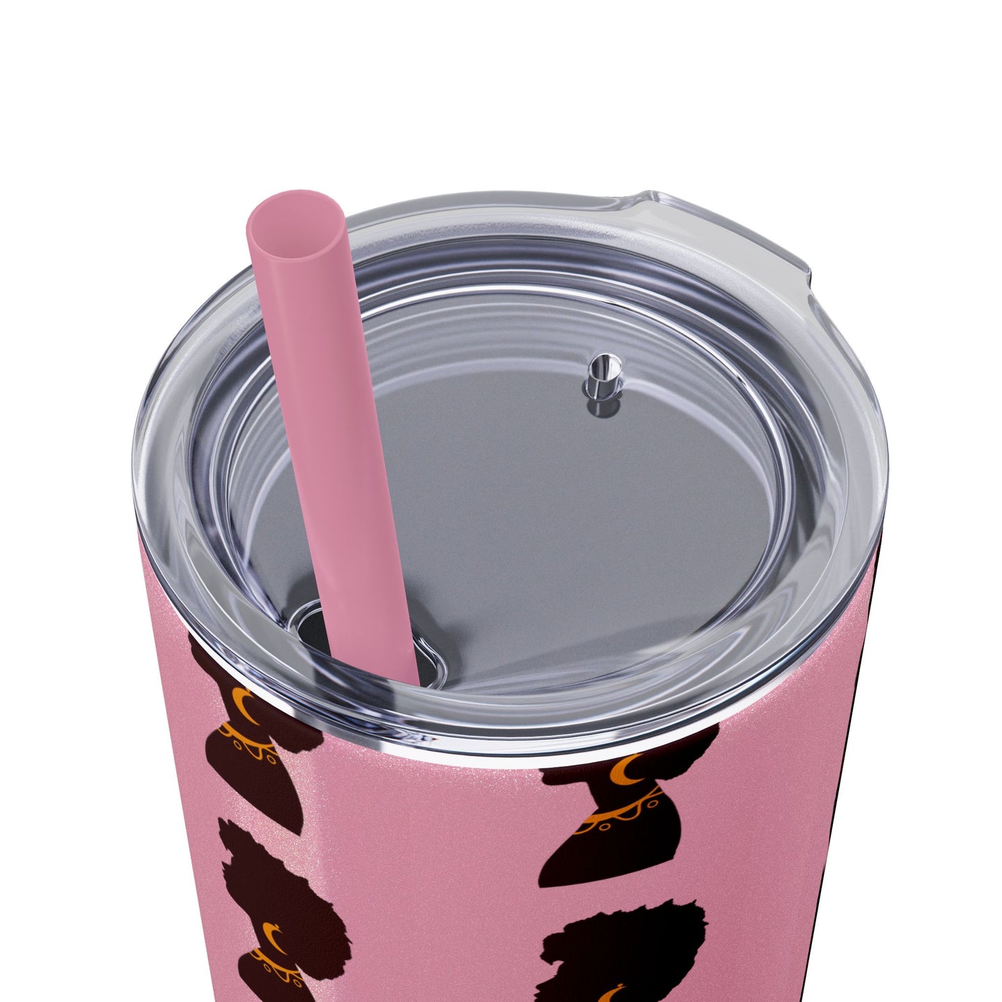 Afrocentric 20oz Skinny Tumbler | Stainless Steel Insulated Tumbler with Straw | Keeps Drinks Hot 12h & Cold 24h