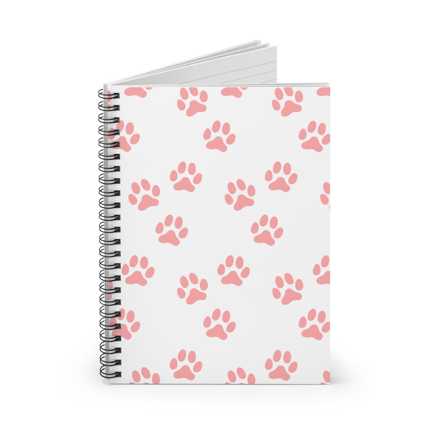 Pink Paw Print Spiral Notebook – Dog Mom Stationery Gift | National Dog Day Essentials