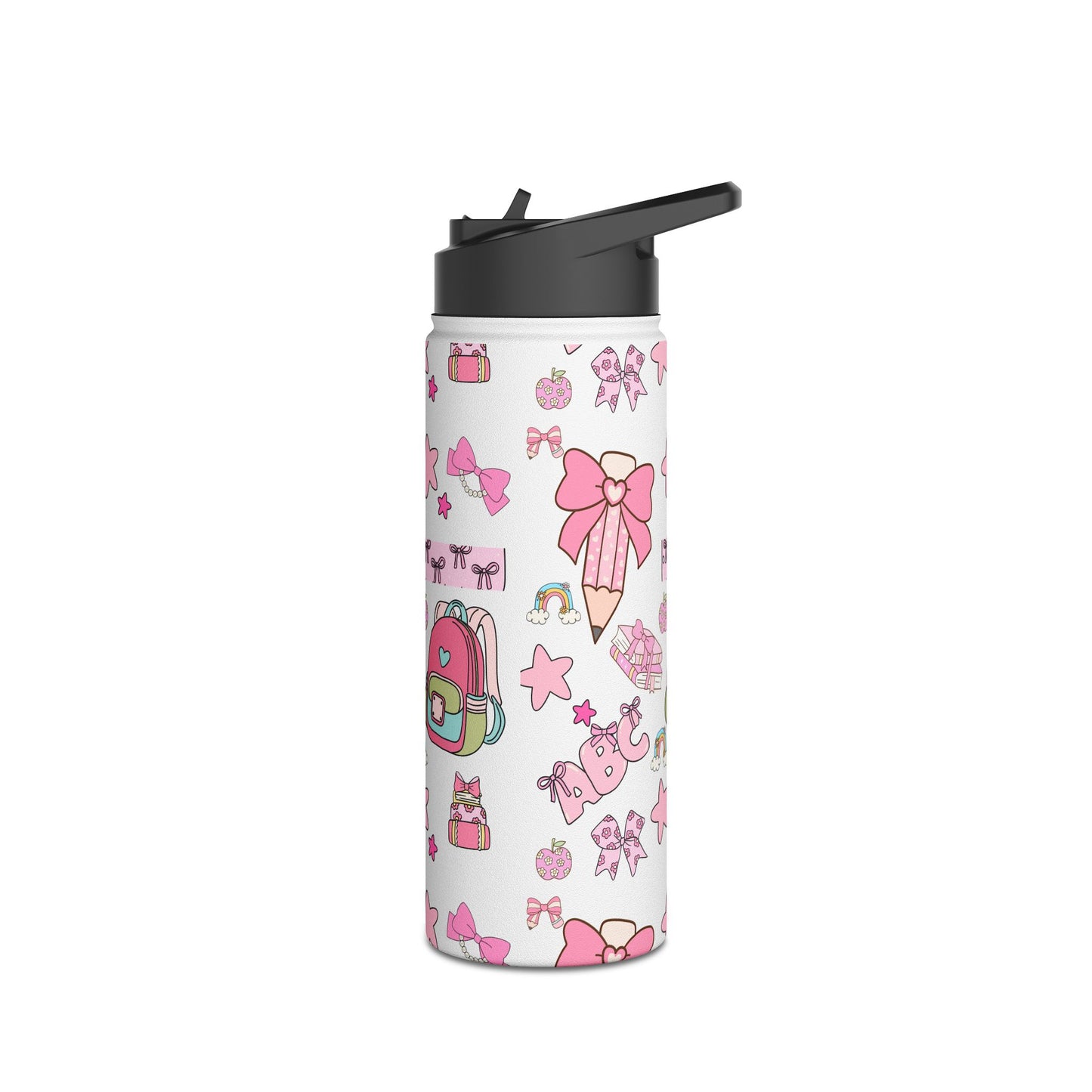 Kawaii Back-to-School Stainless Steel Water Bottle – Keeps Drinks Hot 12hrs, Cold 24hrs