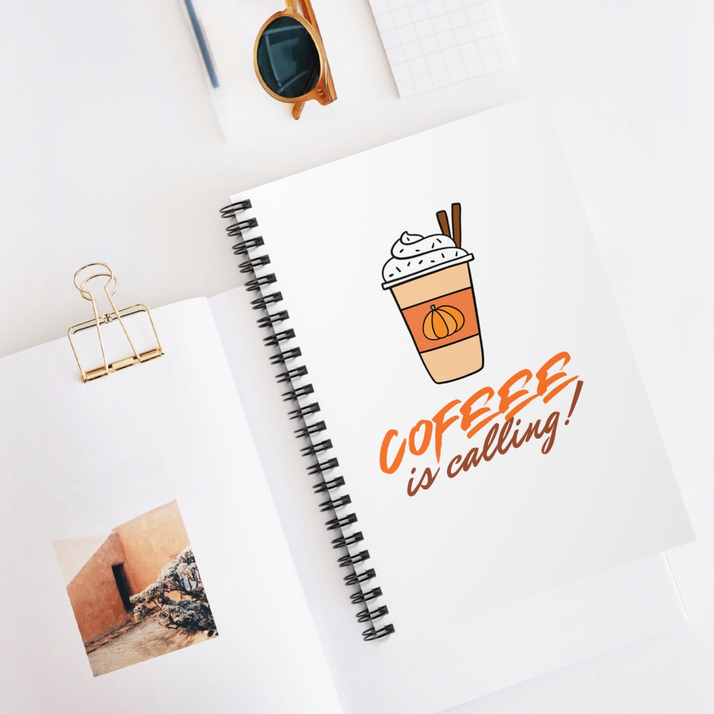 Coffee is Calling Spiral Notebook | Fun 6x8 Writing Journal for Coffee Lovers | Perfect Gift for Fall & Everyday Inspiration