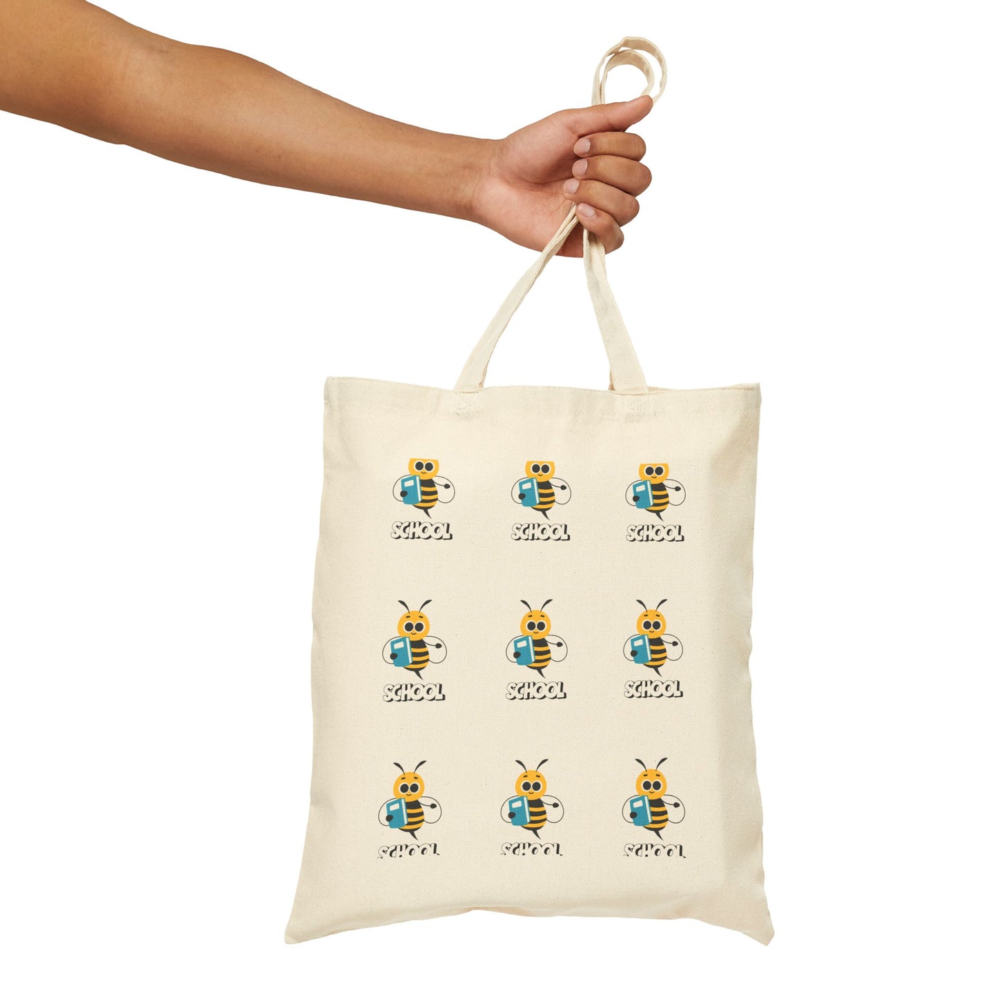 Bee School Canvas Tote Bag – Cute Back-to-School Bag for Millennial Moms & Kids
