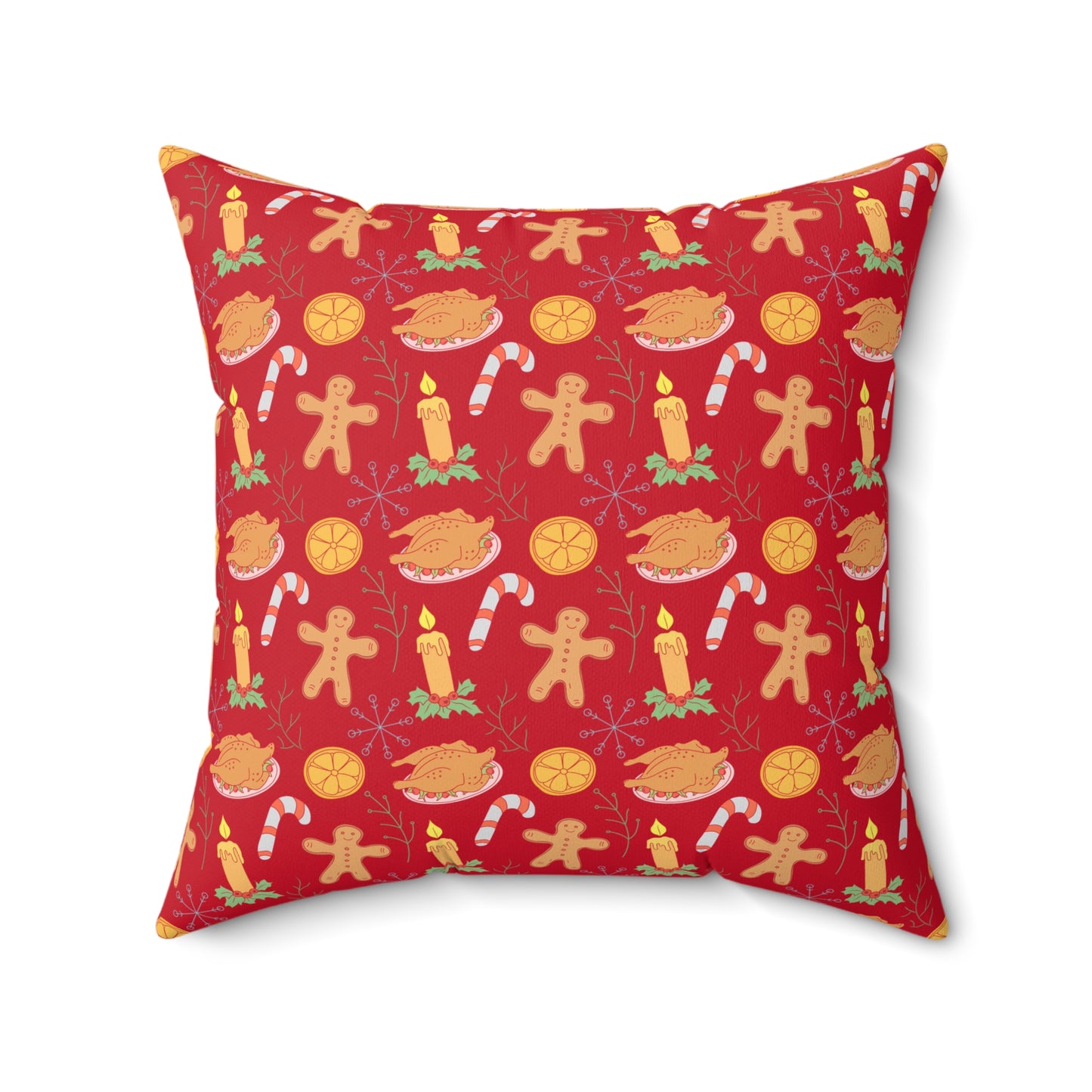 Traditional Red Christmas Throw Pillow | Classic Holiday Home Decor