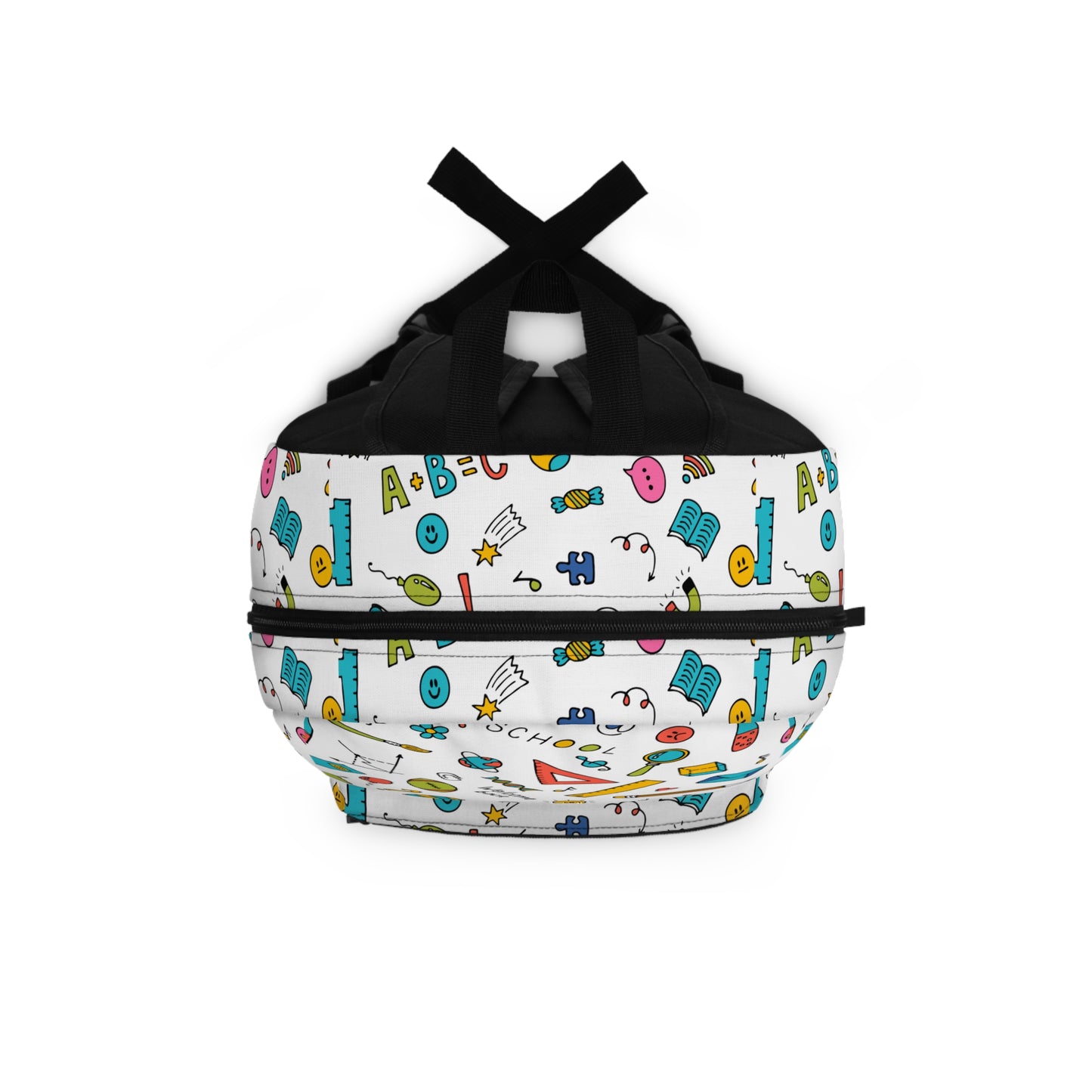 Colorful School Supplies Backpack – Fun Doodle Print | Back-to-School Book Bag for Kids & Adults