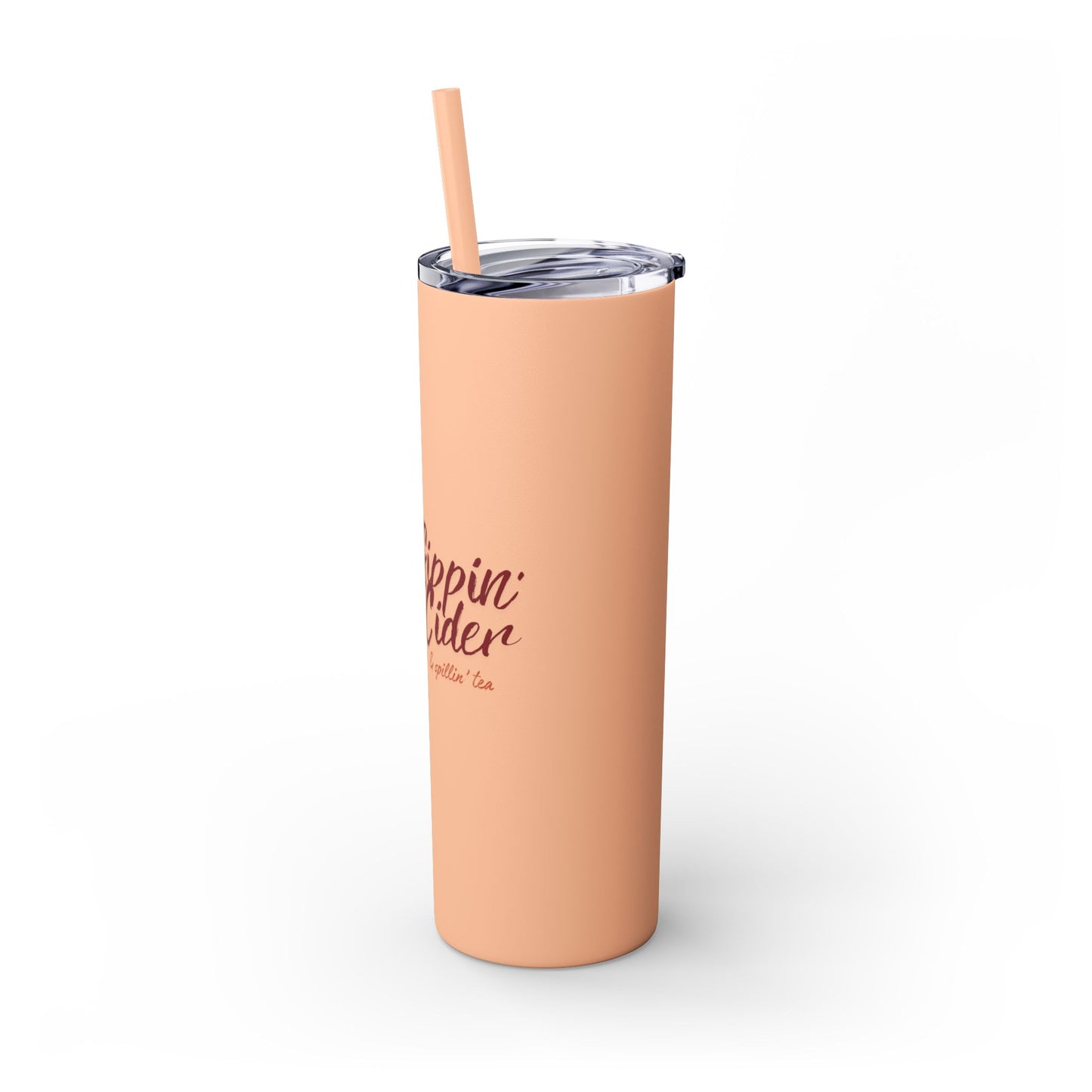 Sippin’ Cider & Spill'in Tea Insulated Tumbler - Perfect for Fall Drinks, Hot & Cold Beverage Companion - 20oz BPA-Free Stainless Steel Travel Mug