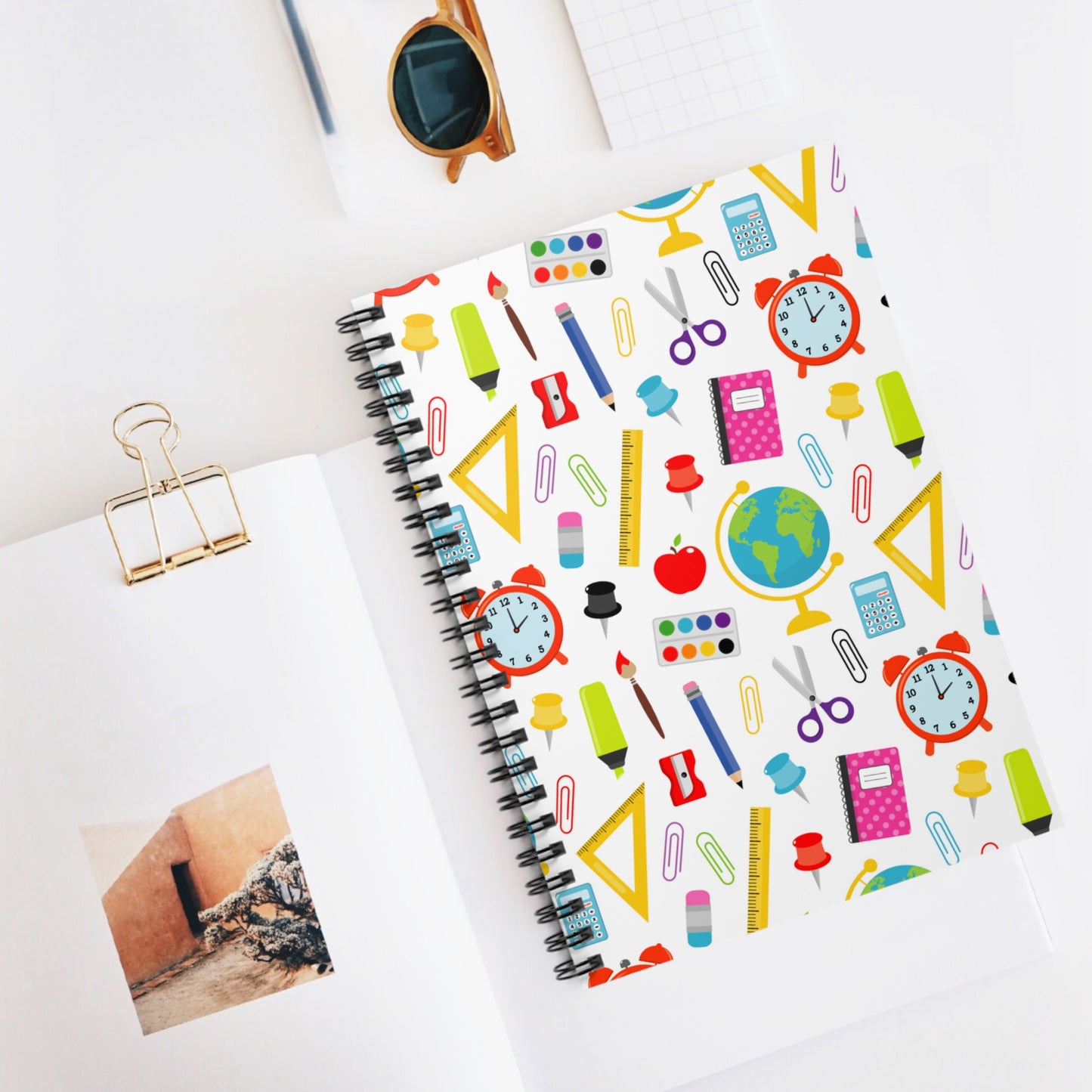 Back-to-School Spiral Notebook – Cute School Supply Print, Ruled 6x8 Planner for Girls, Students & Teachers