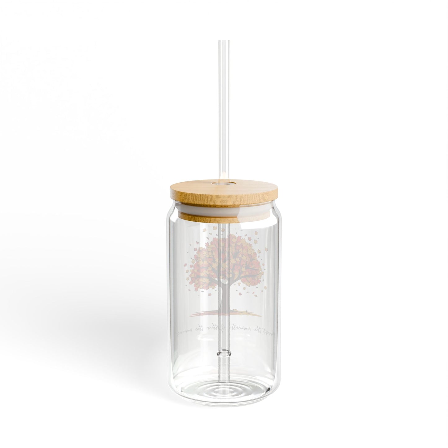 Harvest the Moments Sipper Glass - 16oz Clear Drinkware with Bamboo Lid - Perfect Fall & Thanksgiving Gift