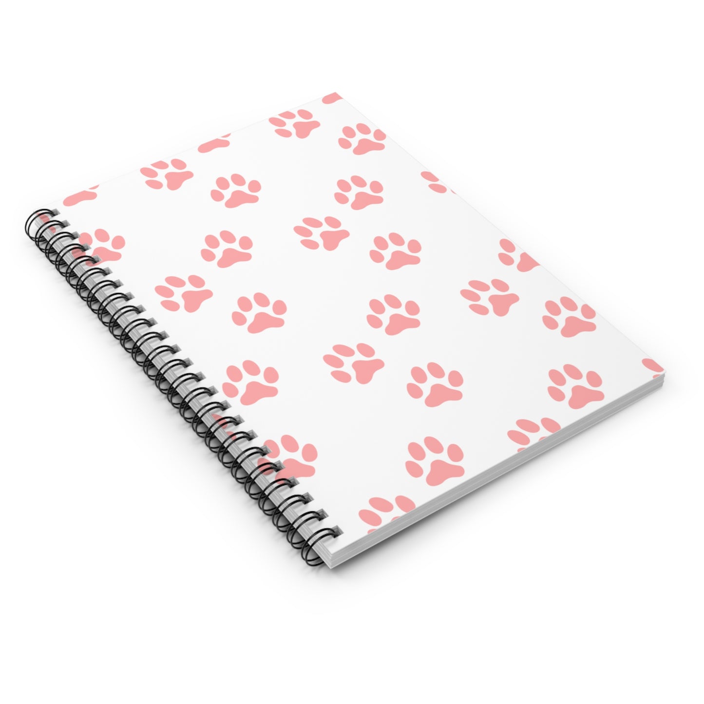 Pink Paw Print Spiral Notebook – Dog Mom Stationery Gift | National Dog Day Essentials