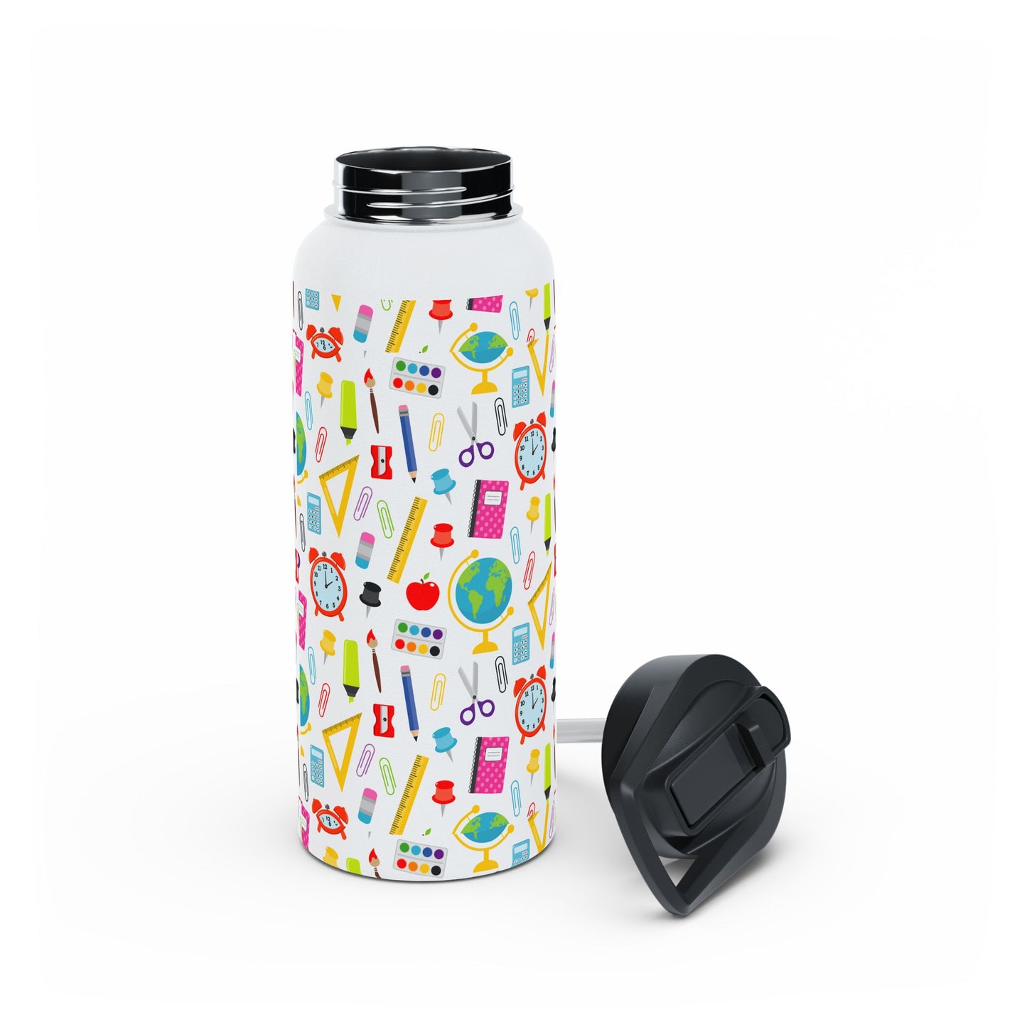 Back-to-School Stainless Steel Water Bottle – School Supplies Design | 12oz 18oz 32oz