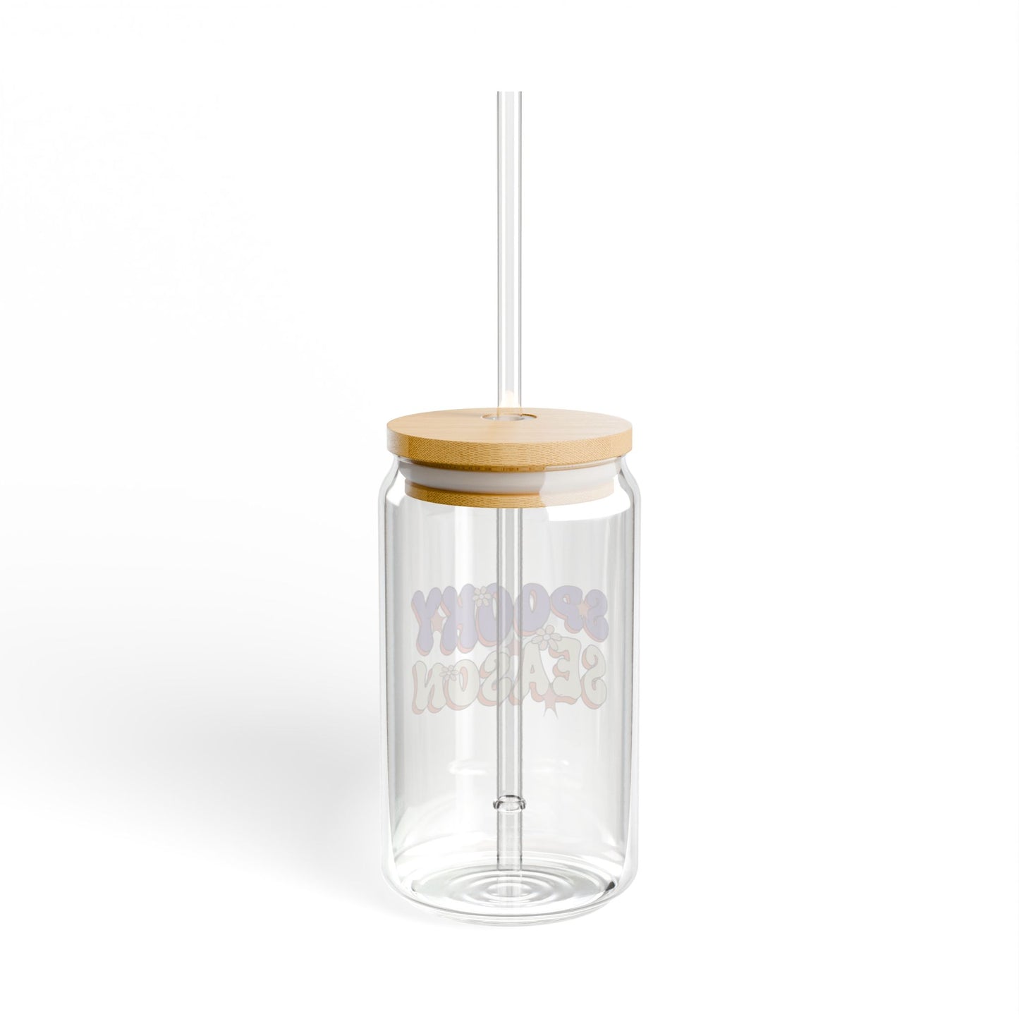 Halloween Spooky Season Sipper Glass | Stylish 16oz Drinkware with Bamboo Lid | Perfect for Your Favorite Beverages