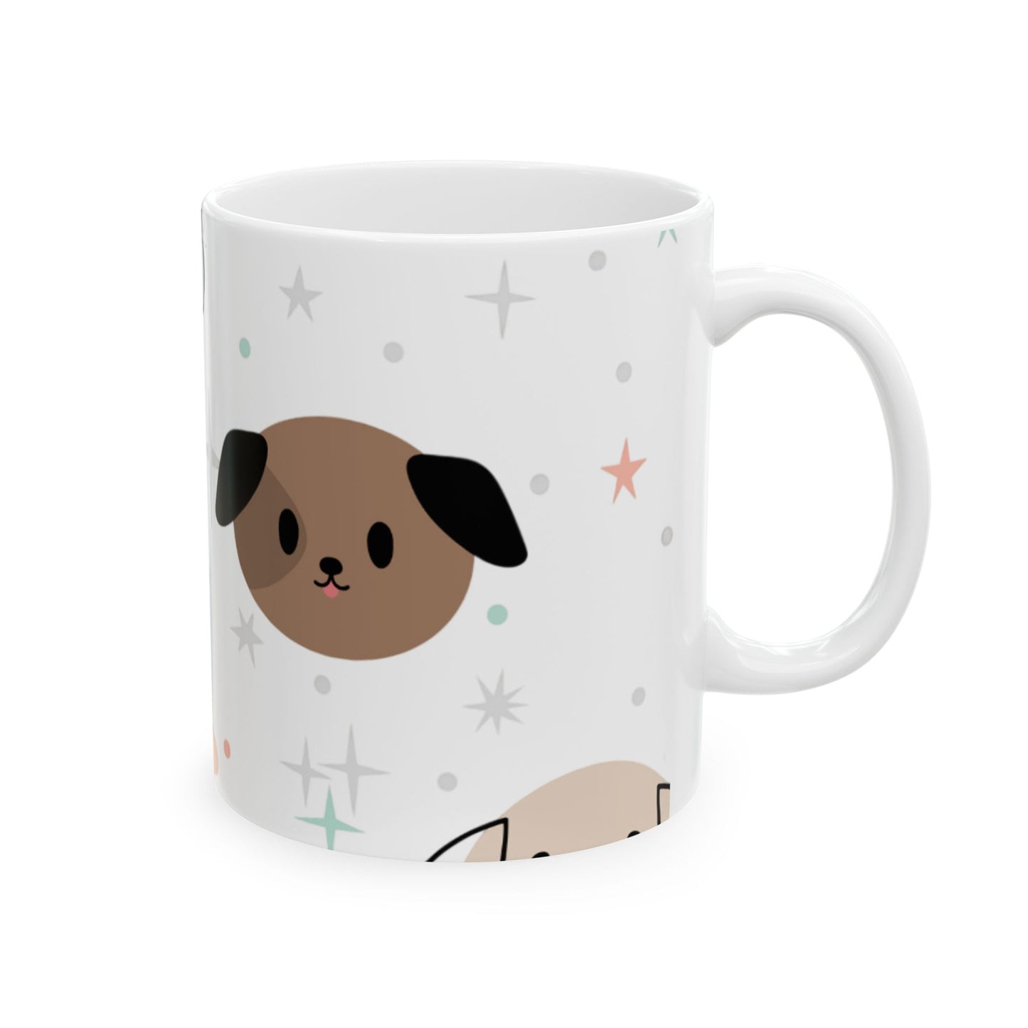 Cute Dog Face Ceramic Mug – National Dog Day Coffee Cup in 11oz & 15oz