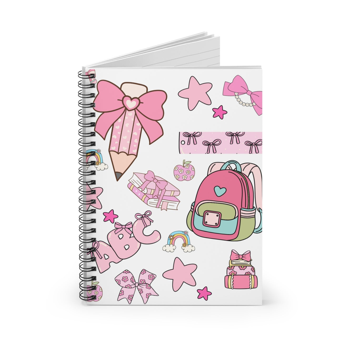 Kawaii Pink Backpack Spiral Notebook – Back-to-School Stationery for Teens, Students & Teachers