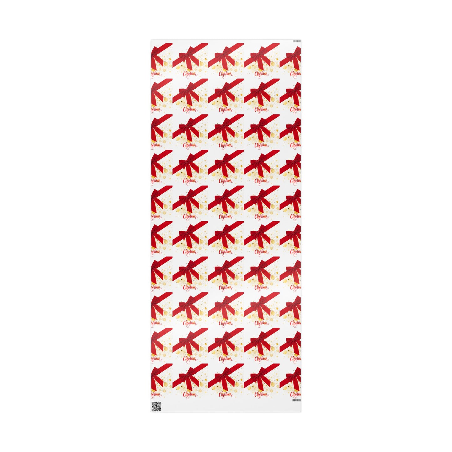 Red Ribbon Christmas Wrapping Paper : Elegant Holiday Gift Wrap with Gold Accents and Festive Script, Perfect for Christmas Gifts