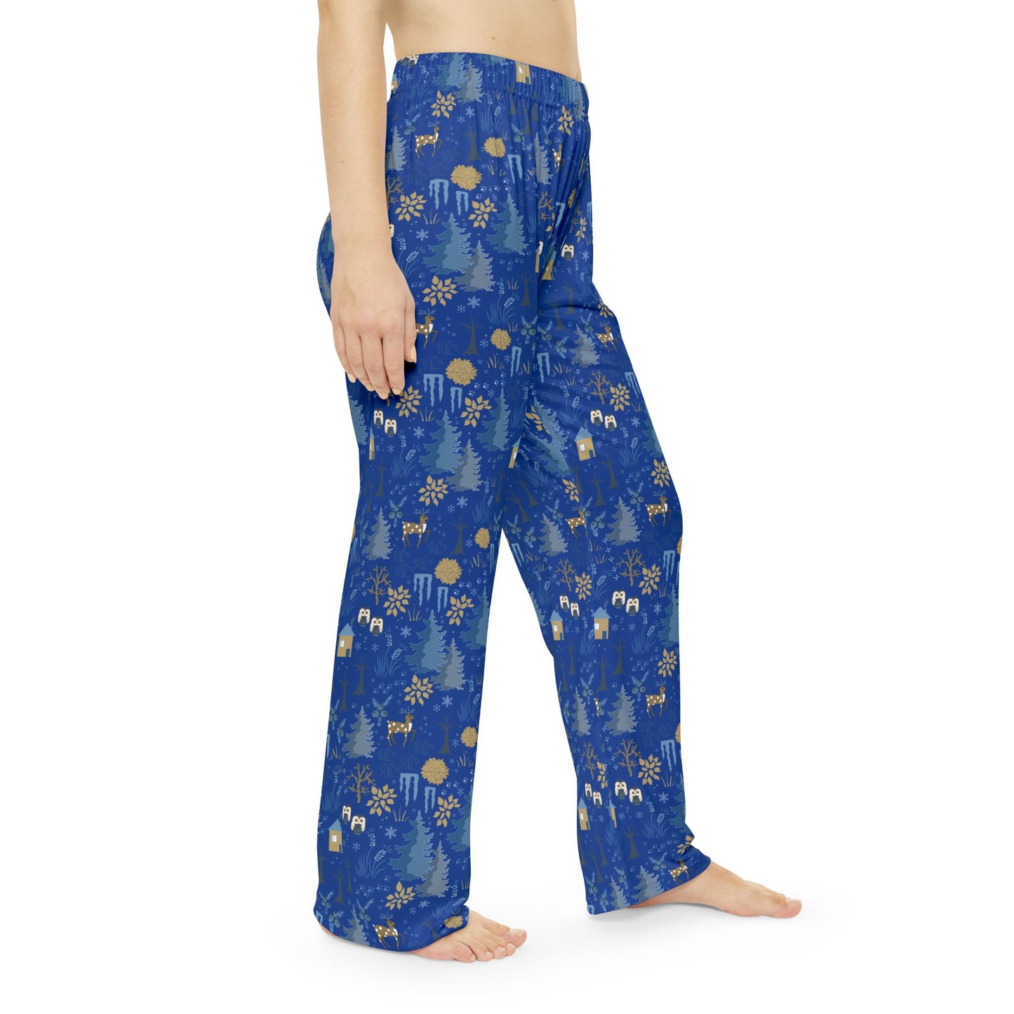 Festive Holiday Pajama Pants : Cozy Winter Loungewear in Blue for All Sizes XS-4XL