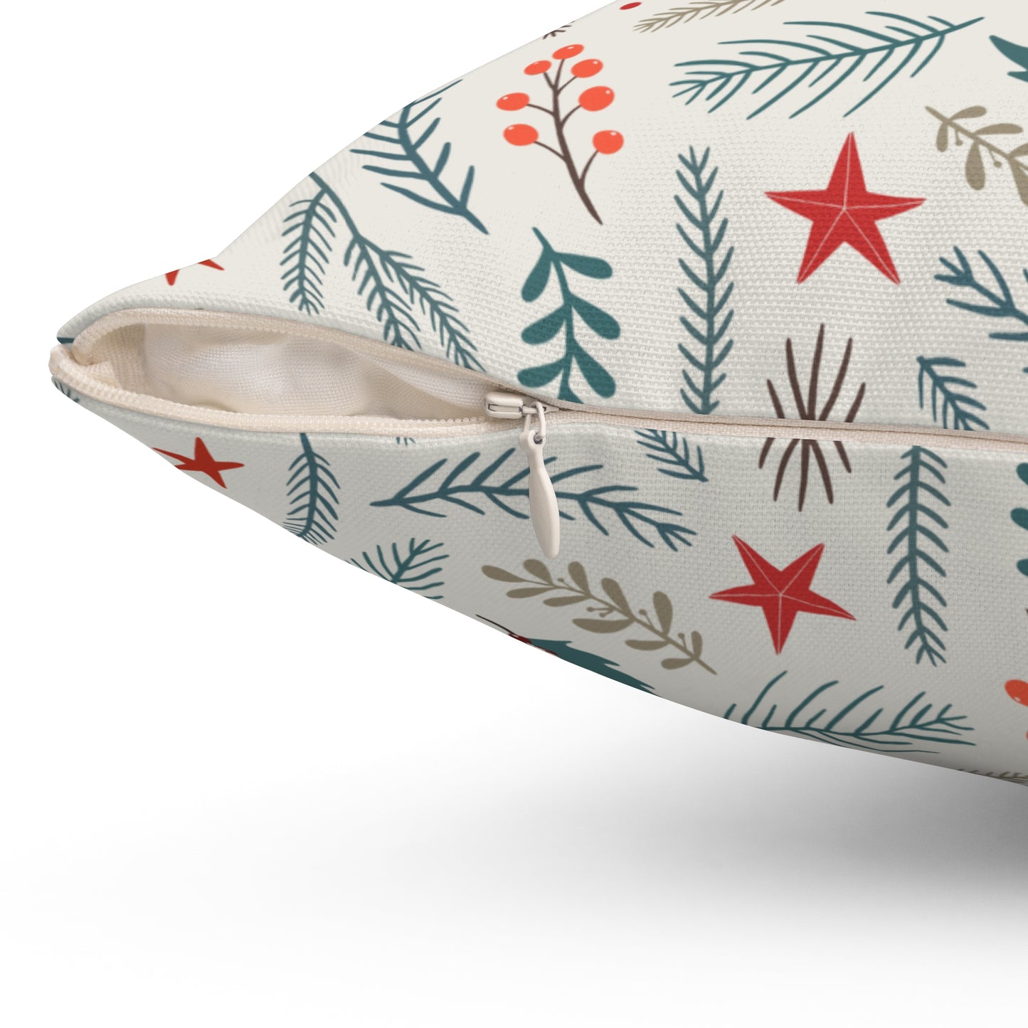 Festive Botanical Christmas Throw Pillow | Elegant Holiday Home Decor