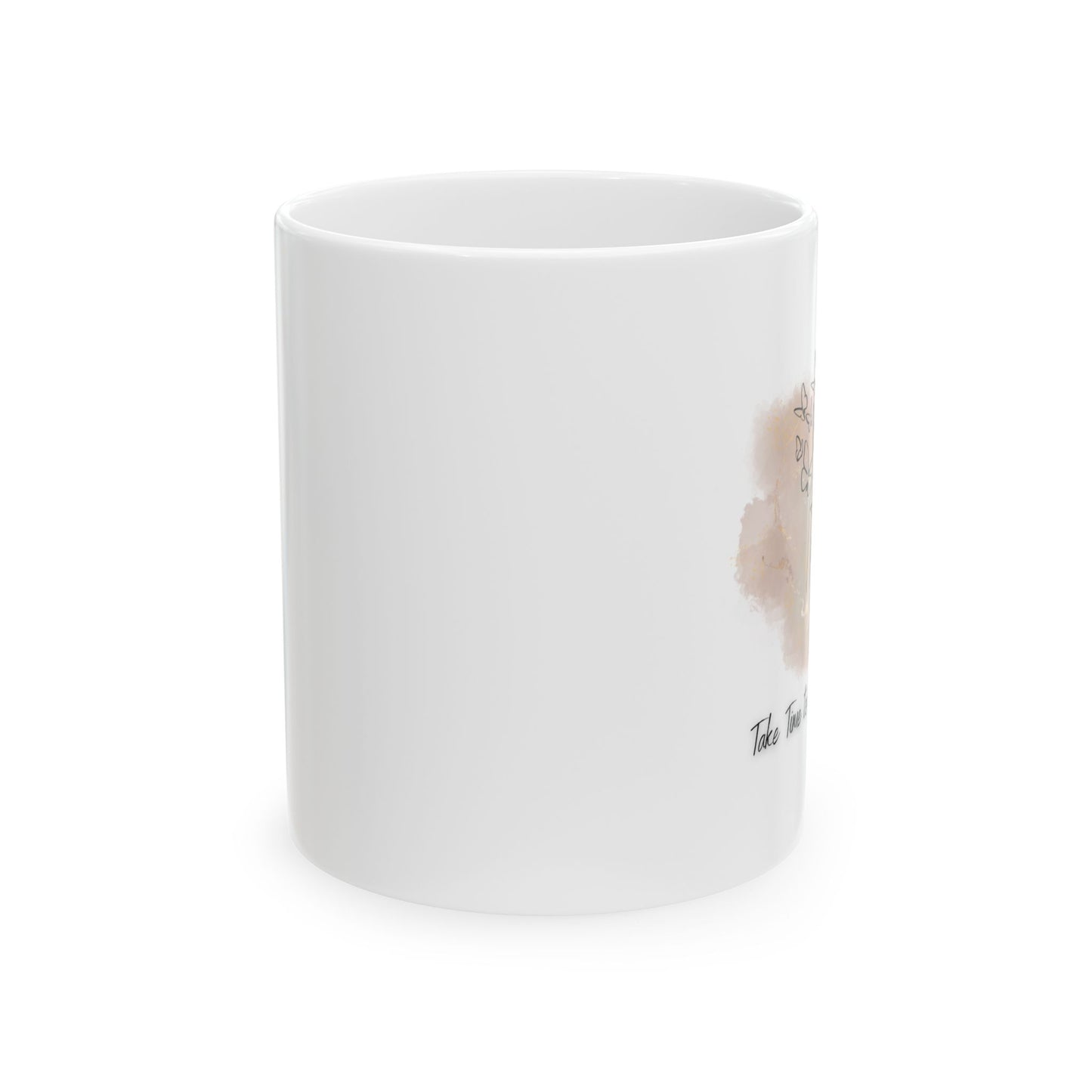 Custom Inspirational Coffee Mug - 'Take Time to Refill Your Cup' Design - Ceramic BPA-Free Gift for Coffee & Tea Lovers