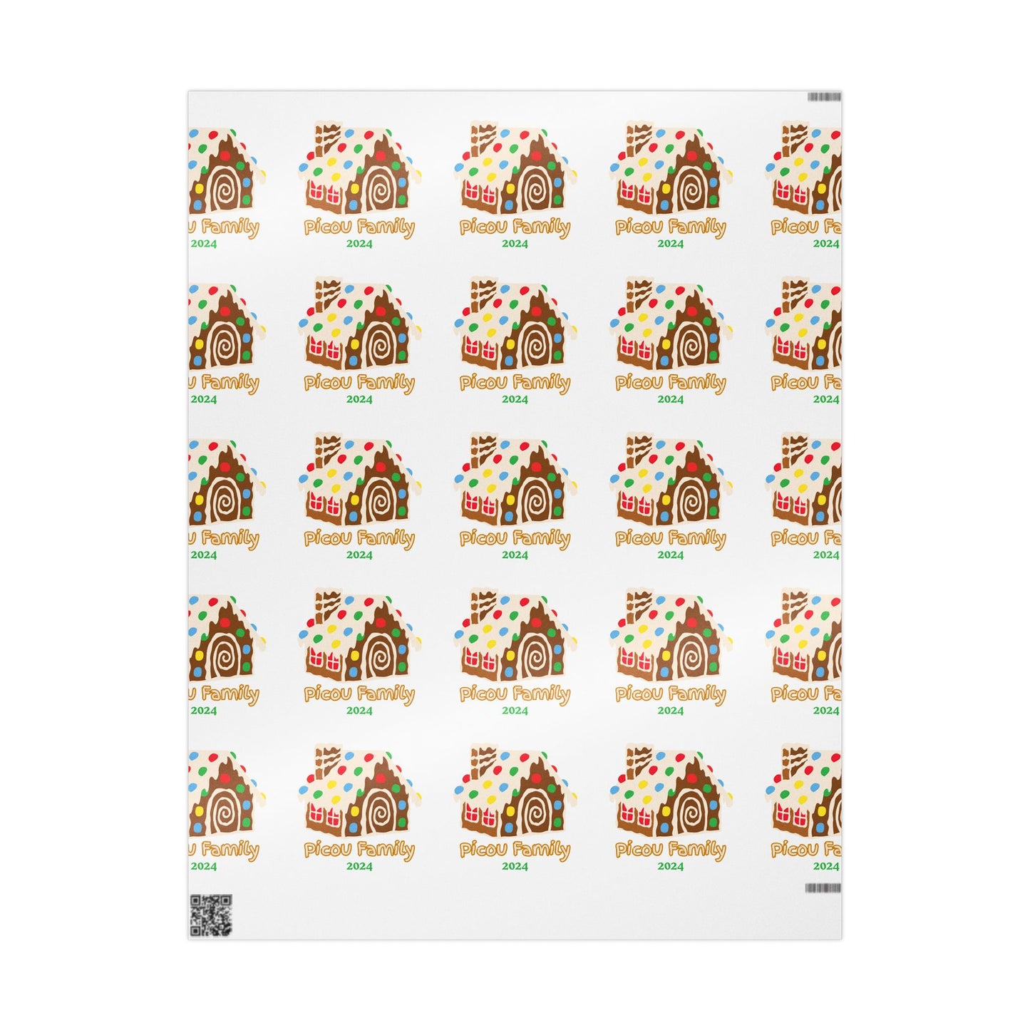 Personalized Gingerbread House Wrapping Paper : Custom Family Name Holiday Gift Wrap, Perfect for Christmas Gifts